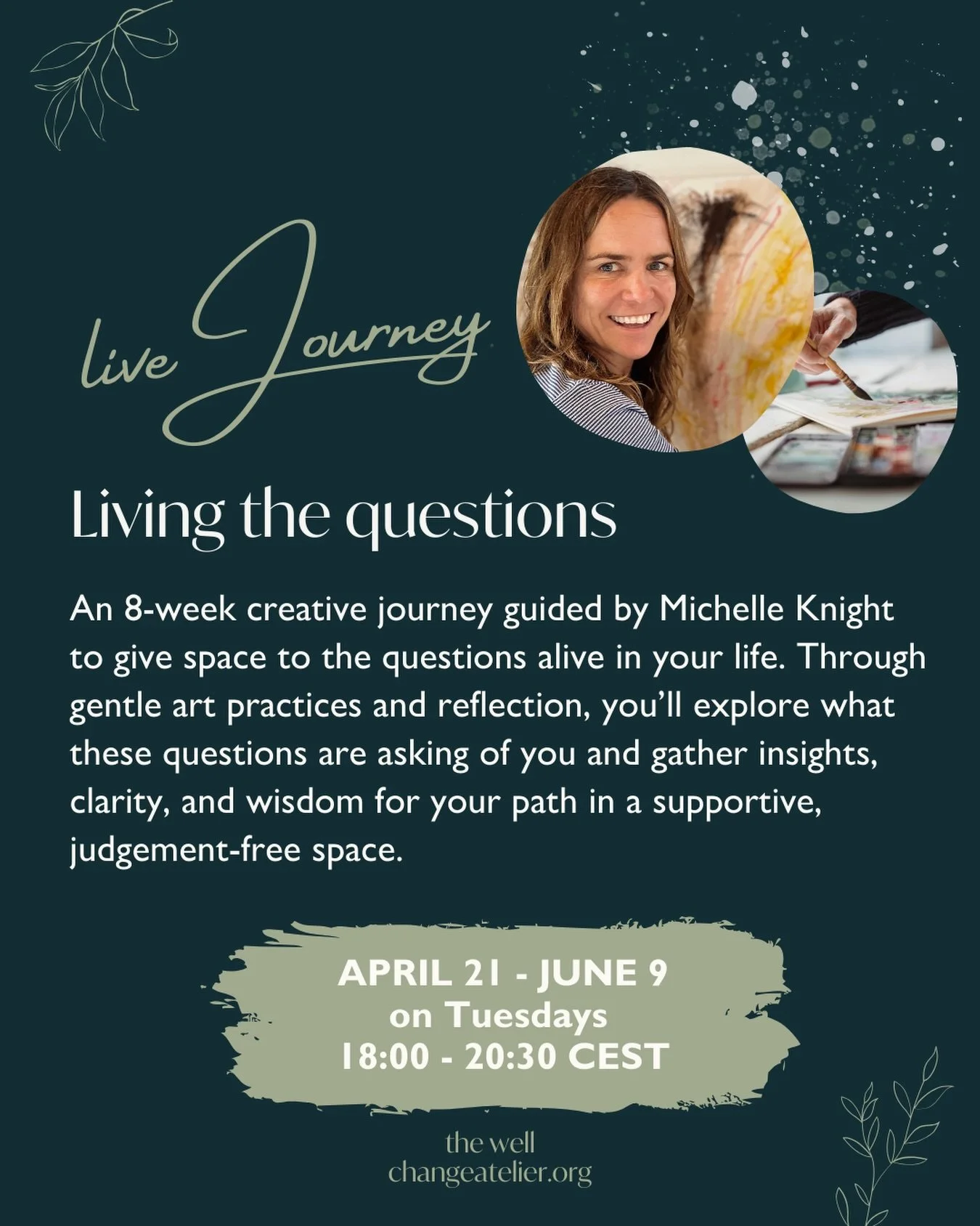 We&rsquo;re so happy to share that Living the Questions is returning: this time as a live 8-week creative journey guided by @artandsoulbymichelle 

If you&rsquo;re entering the new year with questions that feel tender, uncertain or quietly asking for