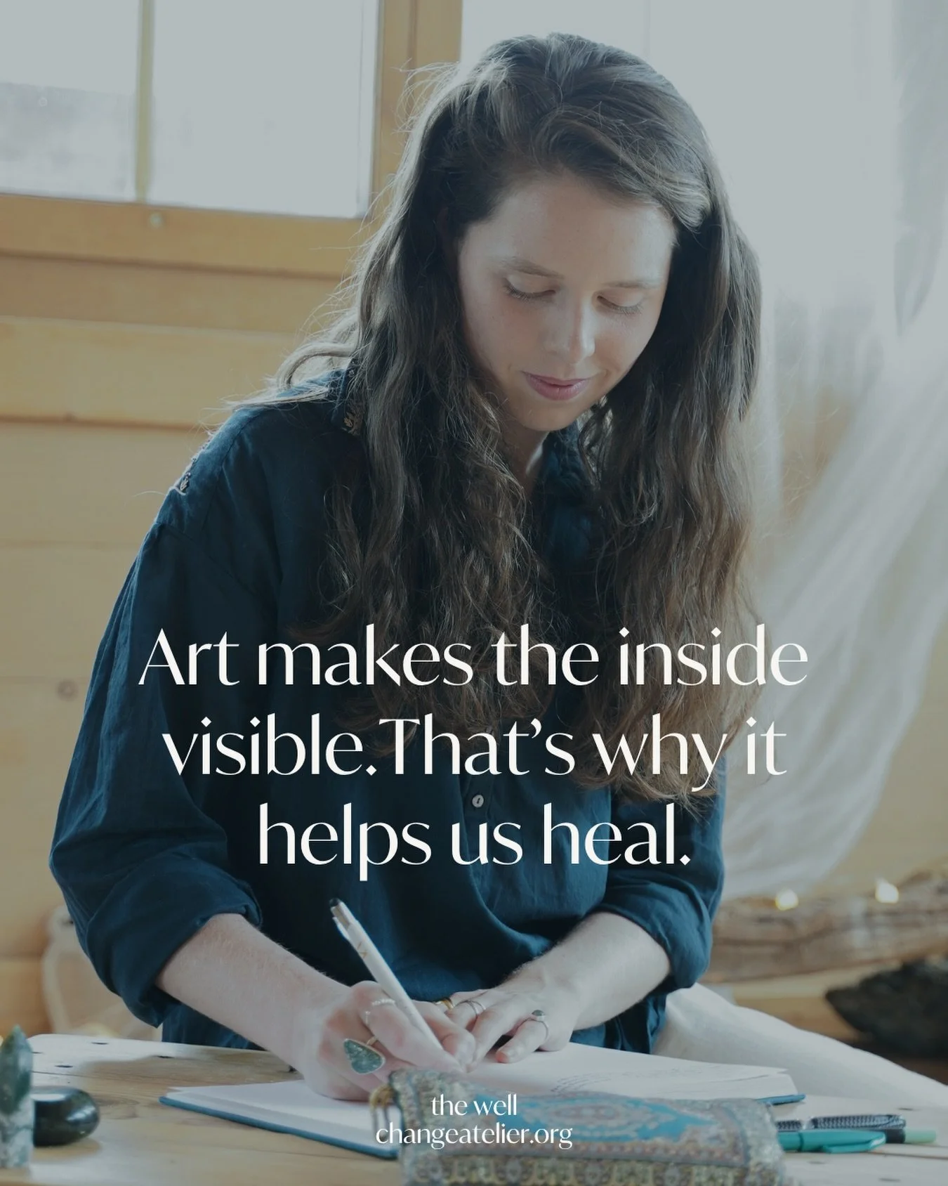 Art brings what&rsquo;s inside into the light. Not by explaining it, but by letting it move.

Art-making isn&rsquo;t about producing something beautiful.
It&rsquo;s about giving shape to what&rsquo;s been sitting within you:

the questions you&rsquo;
