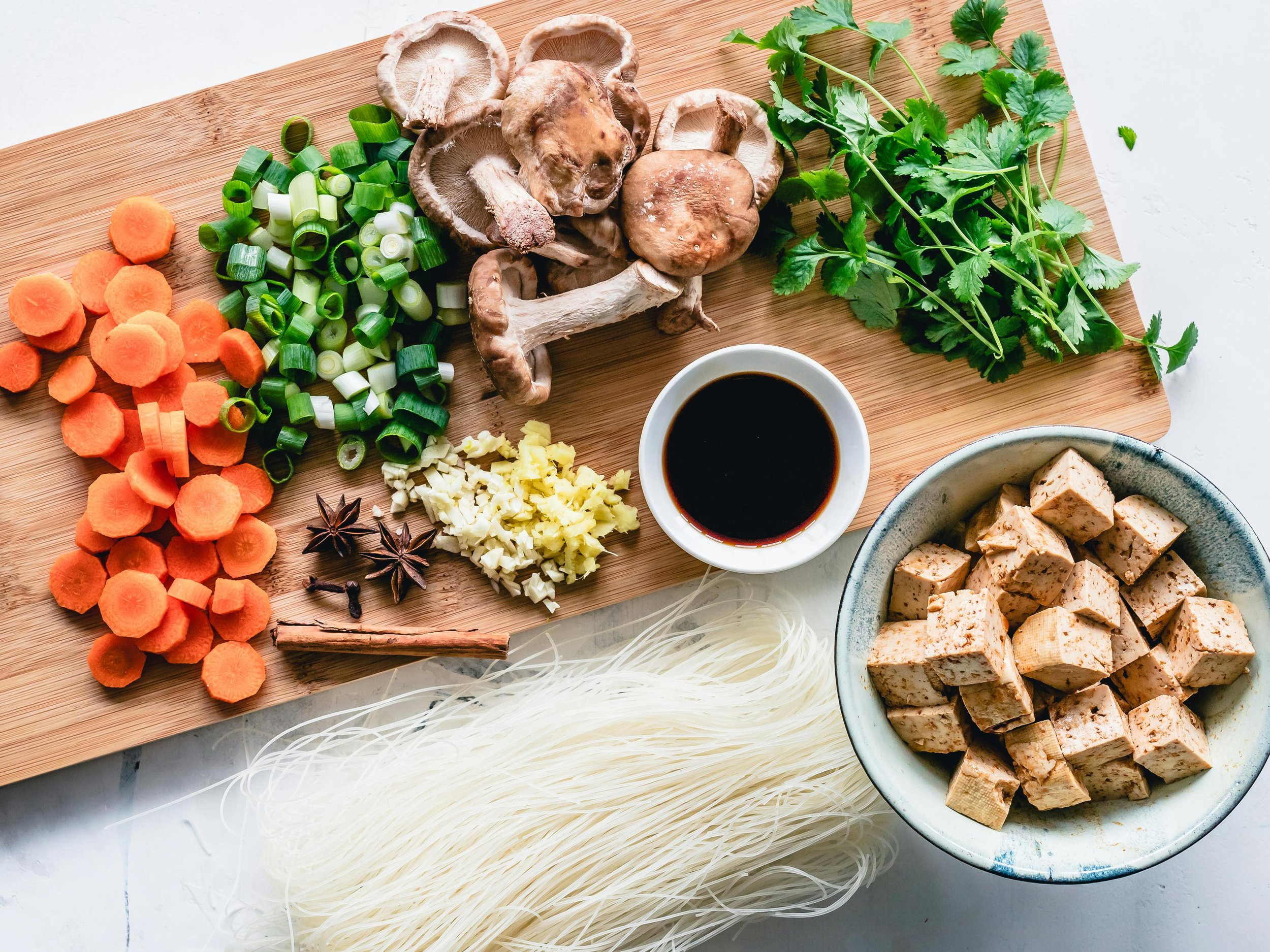 an assortment of healthy nutritious meal ingredients