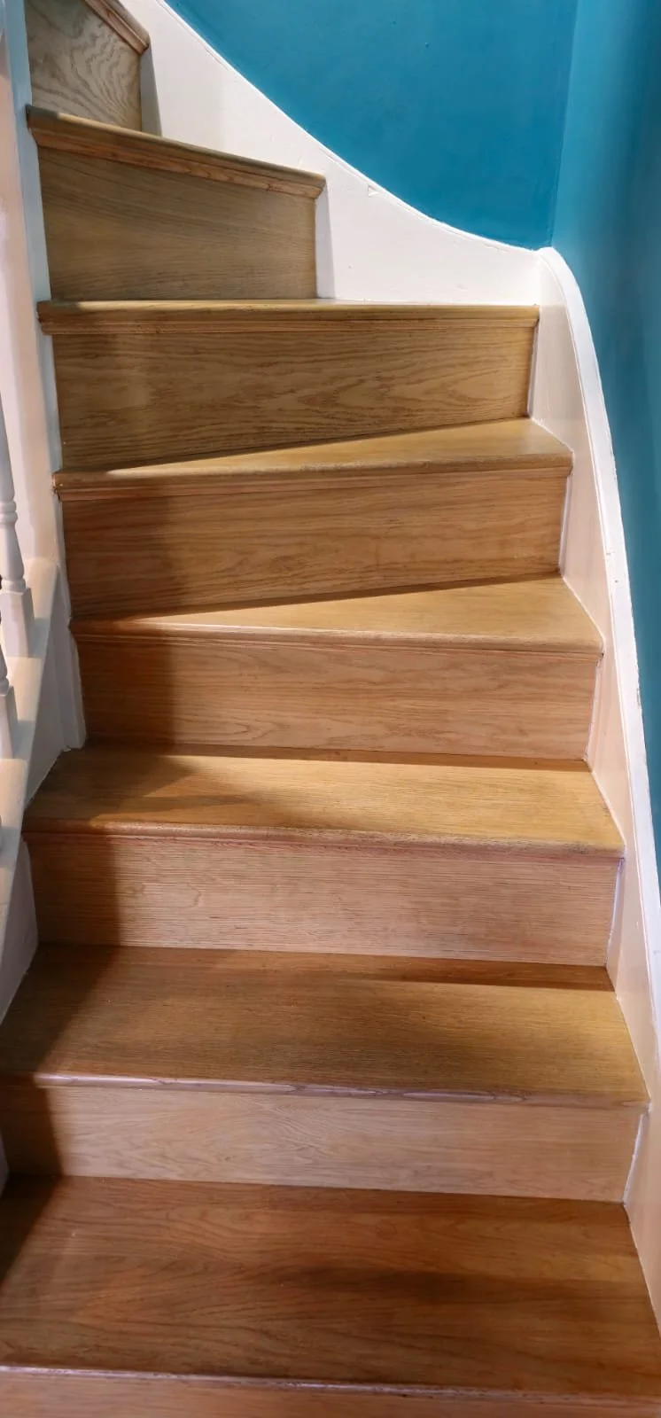 Oak Stair cladding installed as part of a house renovation