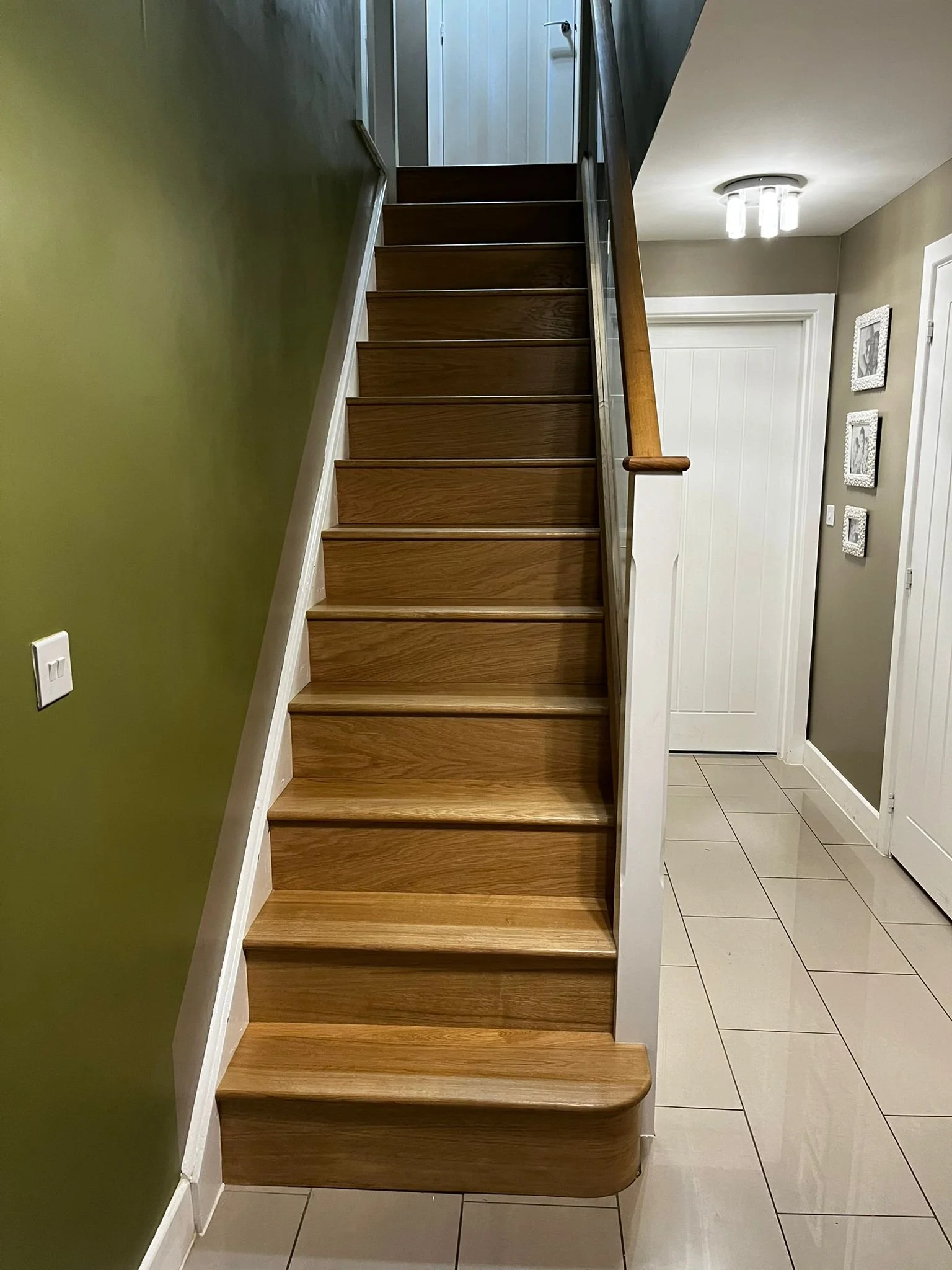 Stair cladding and landing flooring with new engineered oak flooring laid in Keynsham in Bristol