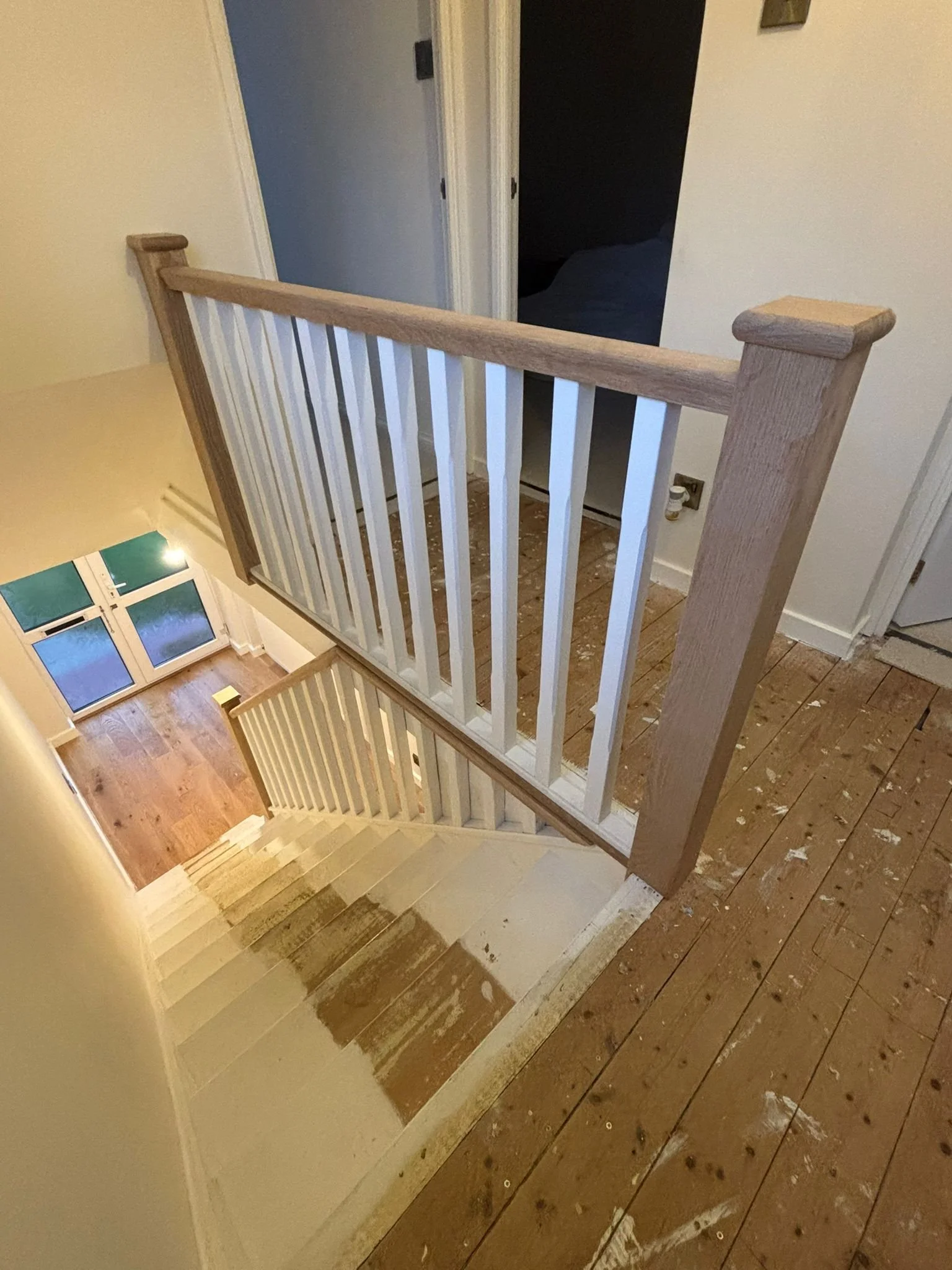 New bannister and spindles and newel post installed in Bath