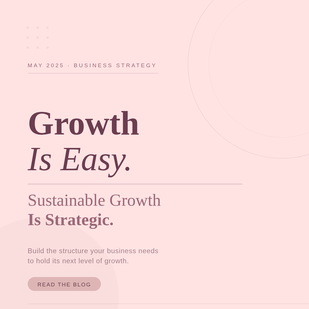 Growth Is Easy. Sustainable Growth Is Strategic.