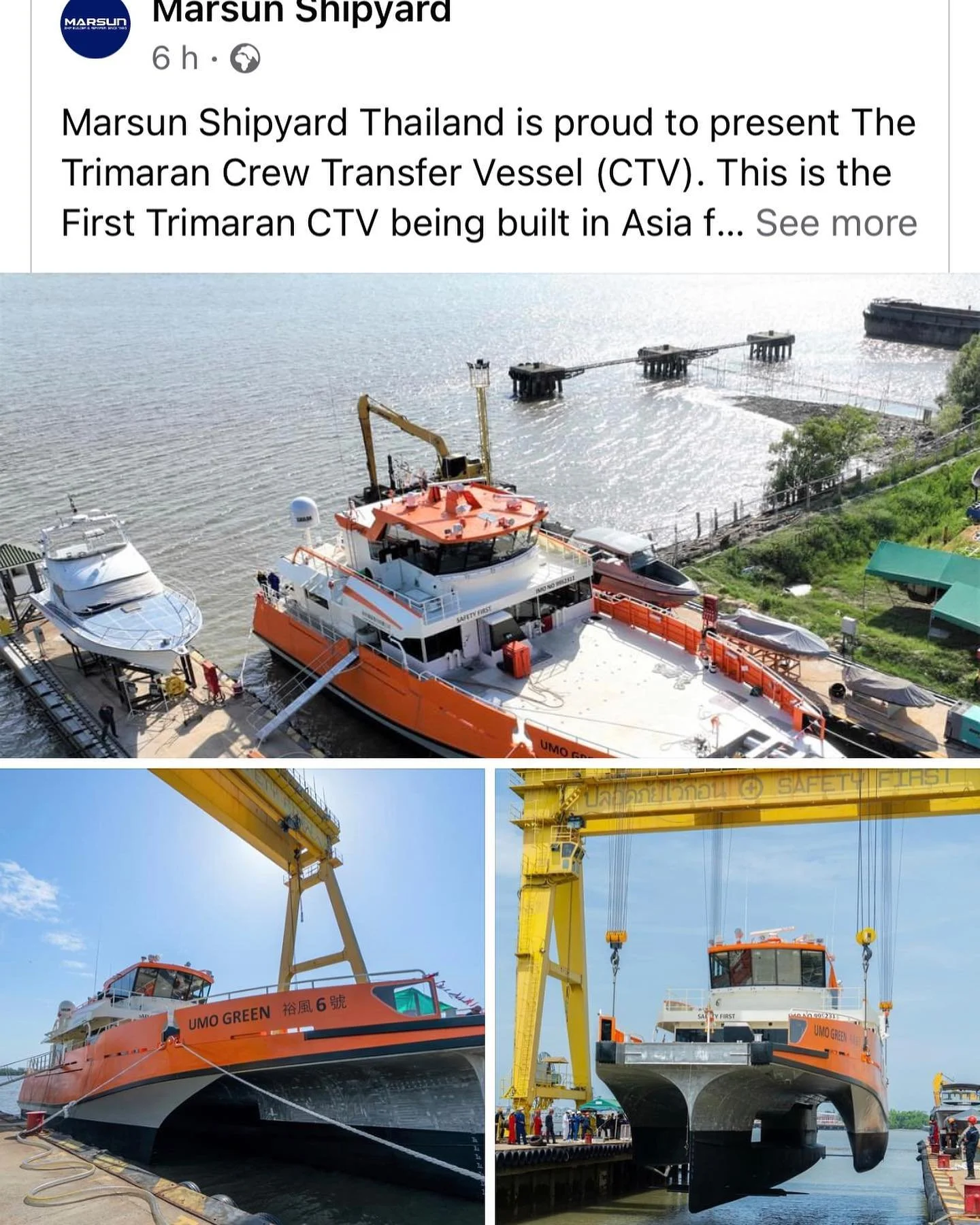 Great work Marsun! We at @wind.naval.architects are impressed by the quality and workmanship of our new Inertia M3 Trimaran CTVs. Looking forward to sea trials! #windnavalarchitects #navalarchitecture