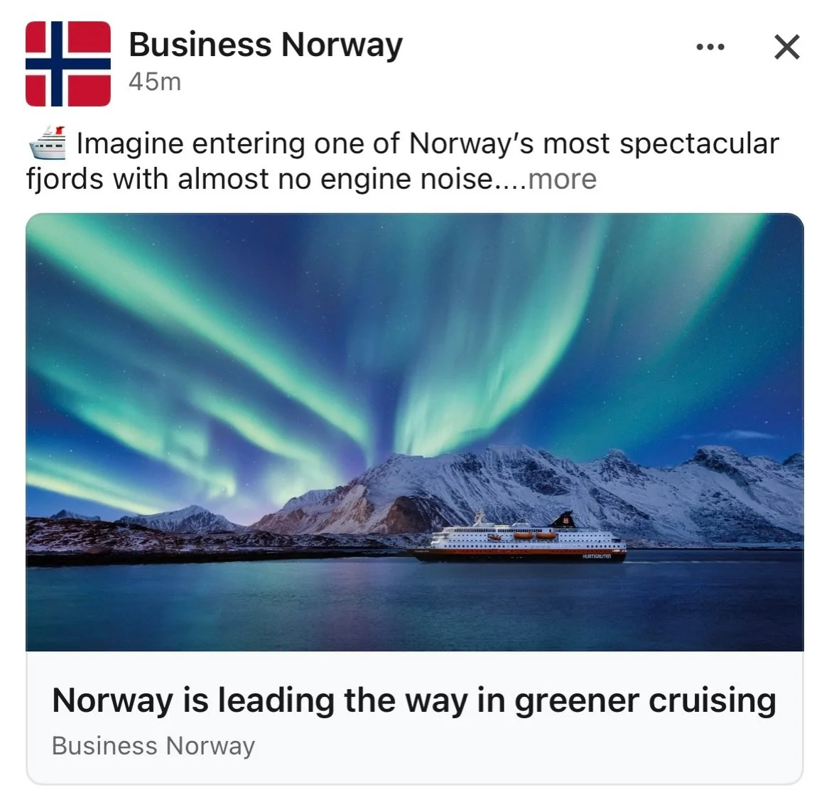 Great to see Brim Explorer AS  featured by Business Norway as part of Norway&rsquo;s journey towards greener cruising. 🇳🇴 We&rsquo;re currently working with Brim Explorer on the design of their next two vessels, now in production. It&rsquo;s an exc