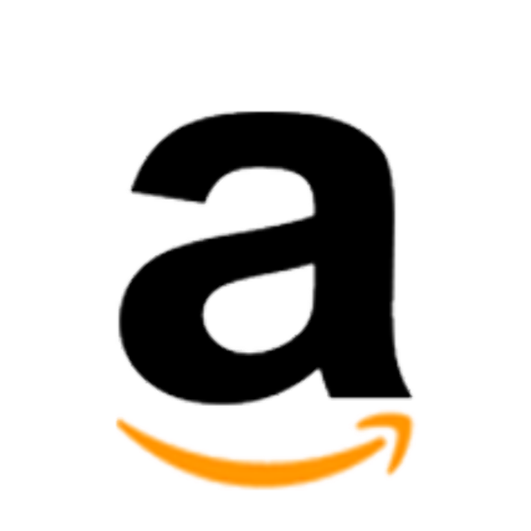 Amazon logo with black lowercase 'a' and orange arrow underneath.