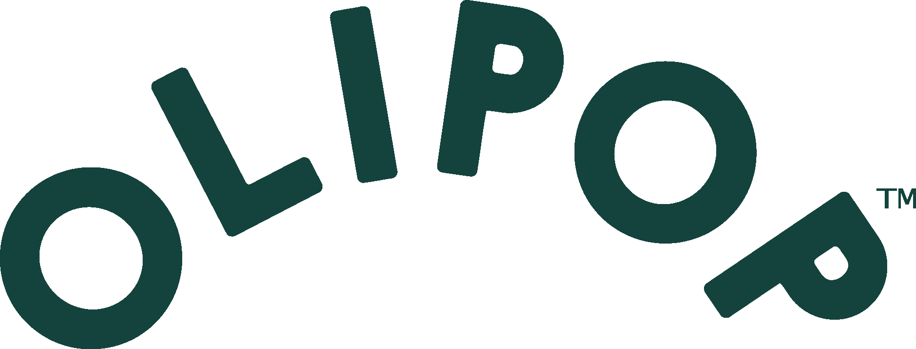 The logo of Olipop, a beverage company, featuring the word 'OLIPOP' in bold, dark green letters, with a small trademark symbol.