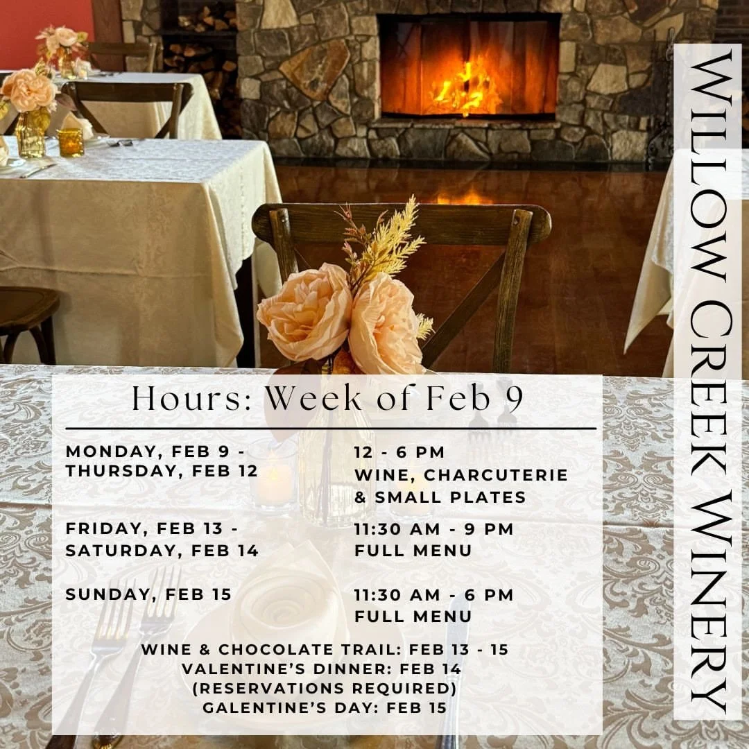 Repost from @willowcreekwinerynj
&bull;
The week ahead at Willow Creek 🍷✨

We&rsquo;re back to being open daily, and this week is stacked:

&bull; Mon&ndash;Thurs: wine, charcuterie + a limited selection of small plates
&bull; Fri&ndash;Sun: full me