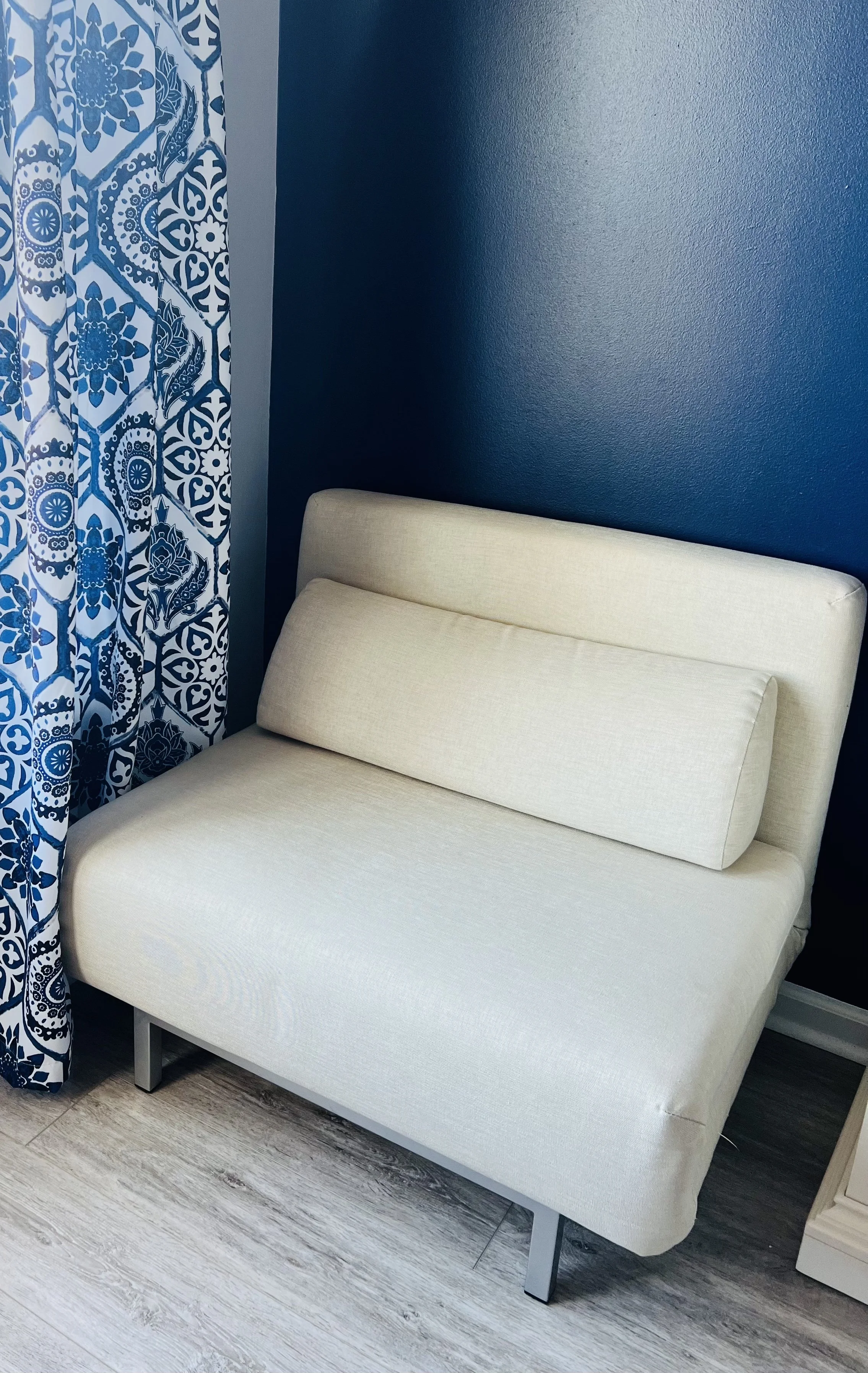 Extra sleeping area in Primary Bedroom; a twin size fold out futon