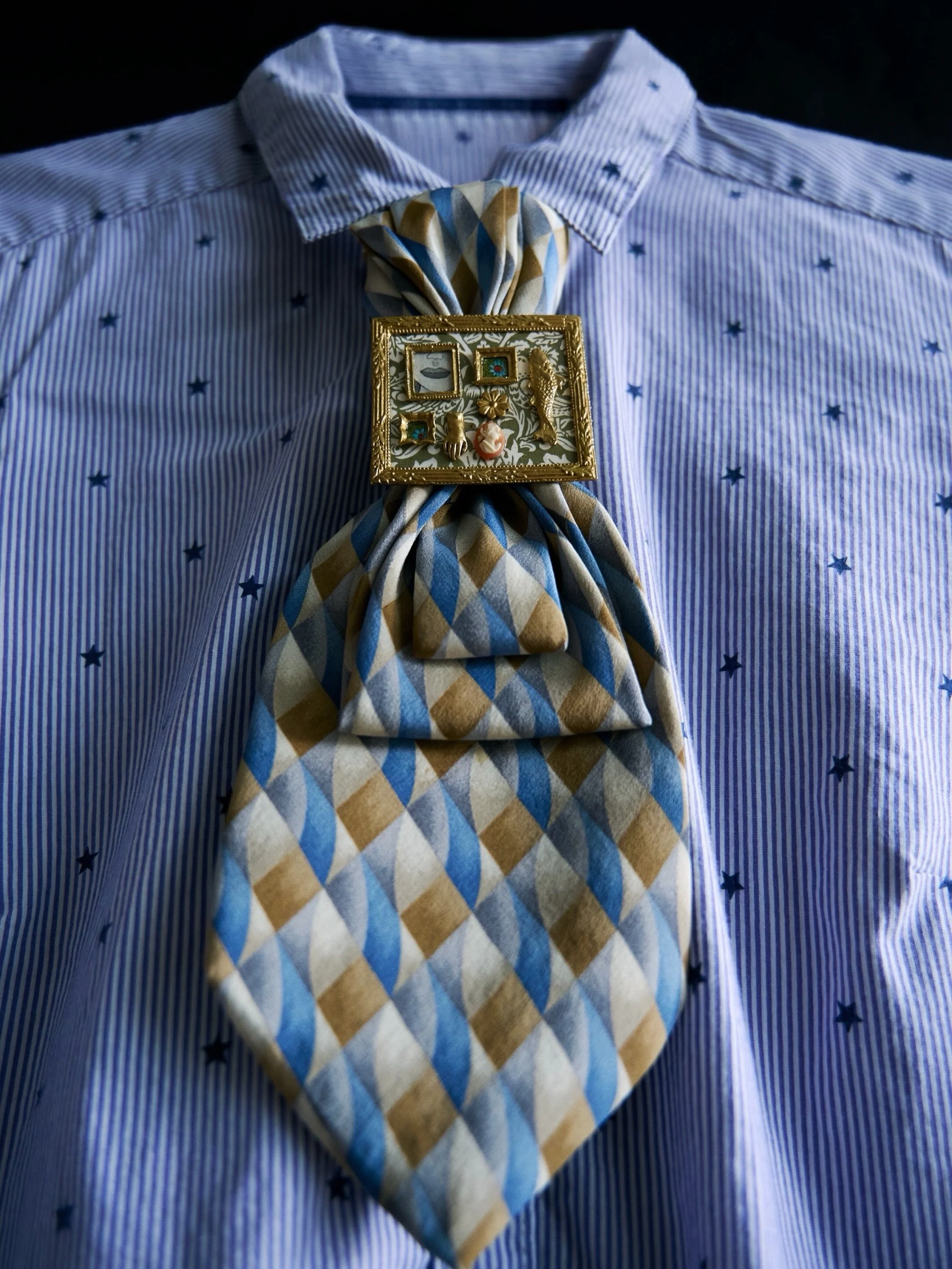 How would you wear these brooches?!?

I think the best thing about having an eclectic sense of style is I already had the clothing in wardrobe to style these flat lays with unique and playful brooches by @historytimetravel