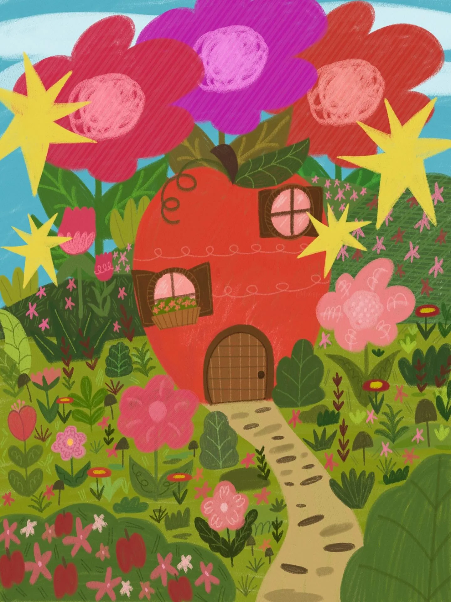 I want to live here😭✨🍎
#digitalart #procreate #cuteillustrations #drawing #cuteart