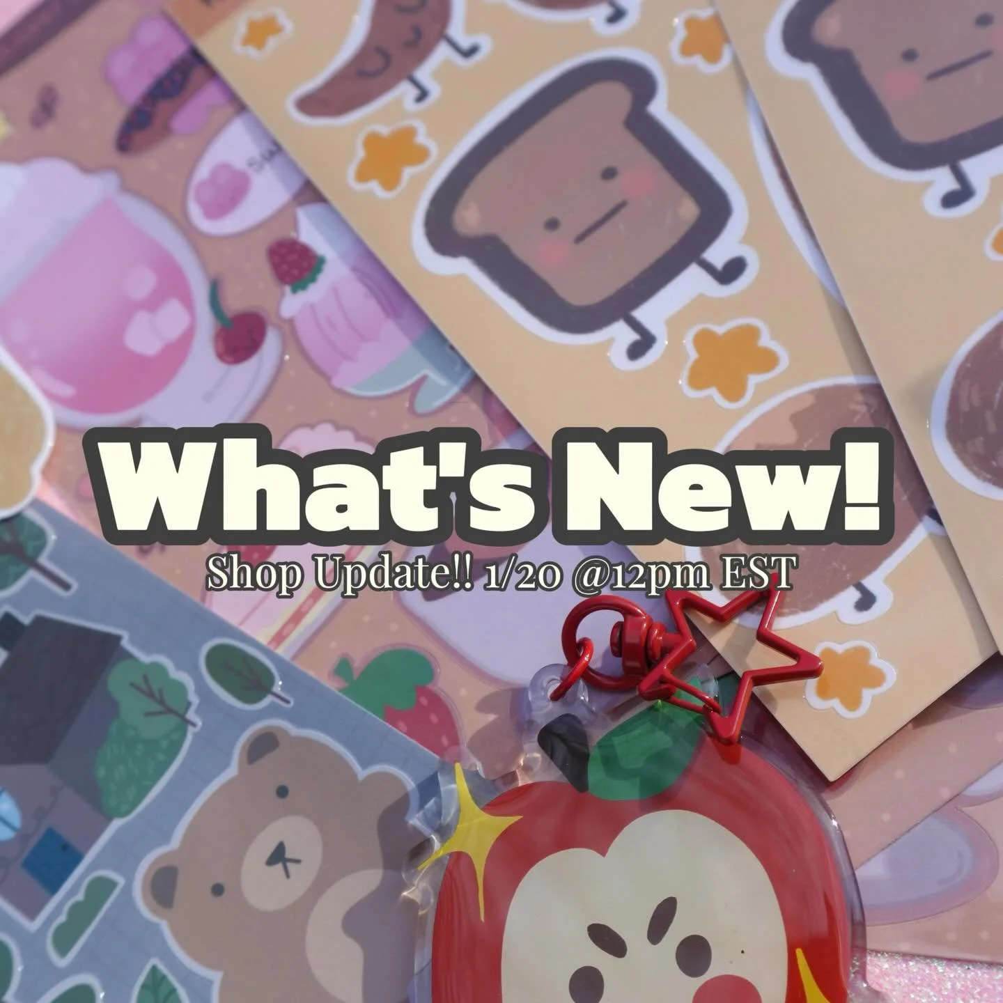 What's coming up in this months shop update?👀🤭
Cute stuff ofc!! It will be on Jan 20th at 12pm EST
link in bio!! ✨✨🩷
: 
#shopupdate #cutestickers #stickershop #smallbusinesslove #stickersheet