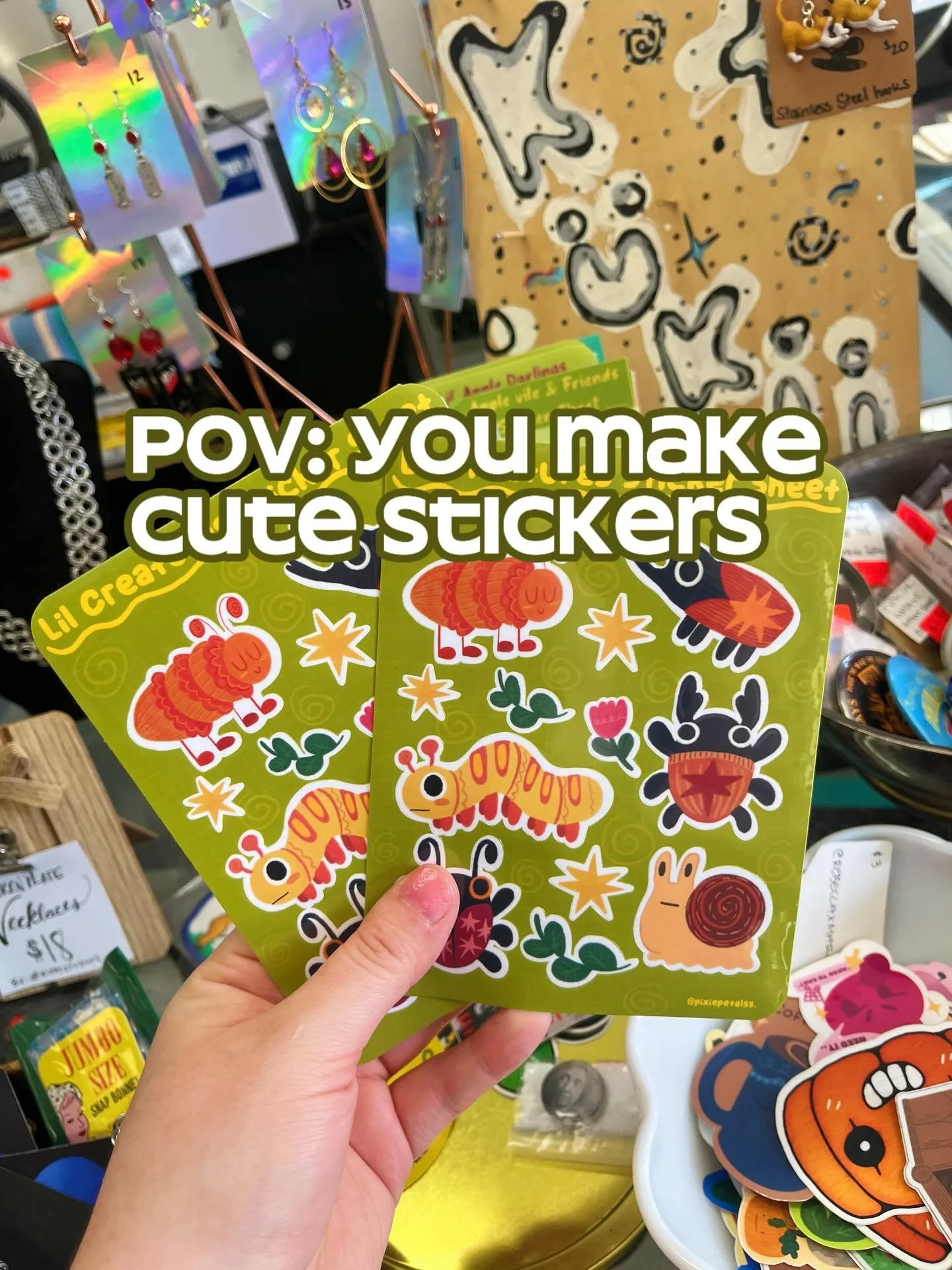 I make cute stickersss in case yall didn&rsquo;t know🤭✨✨ link in bio!! Or Shop- dmarts77.com/shop ✨ #smallbusinesslove #cutestickers #stickershop #cuteart #artist