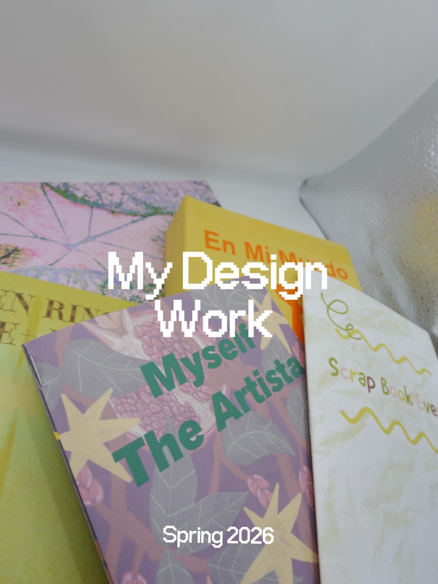 😵&zwj;💫it&rsquo;s been rough buuuuut worth it🤭✨ #graphicdesign #projects #student #bookdesigns #studentlife