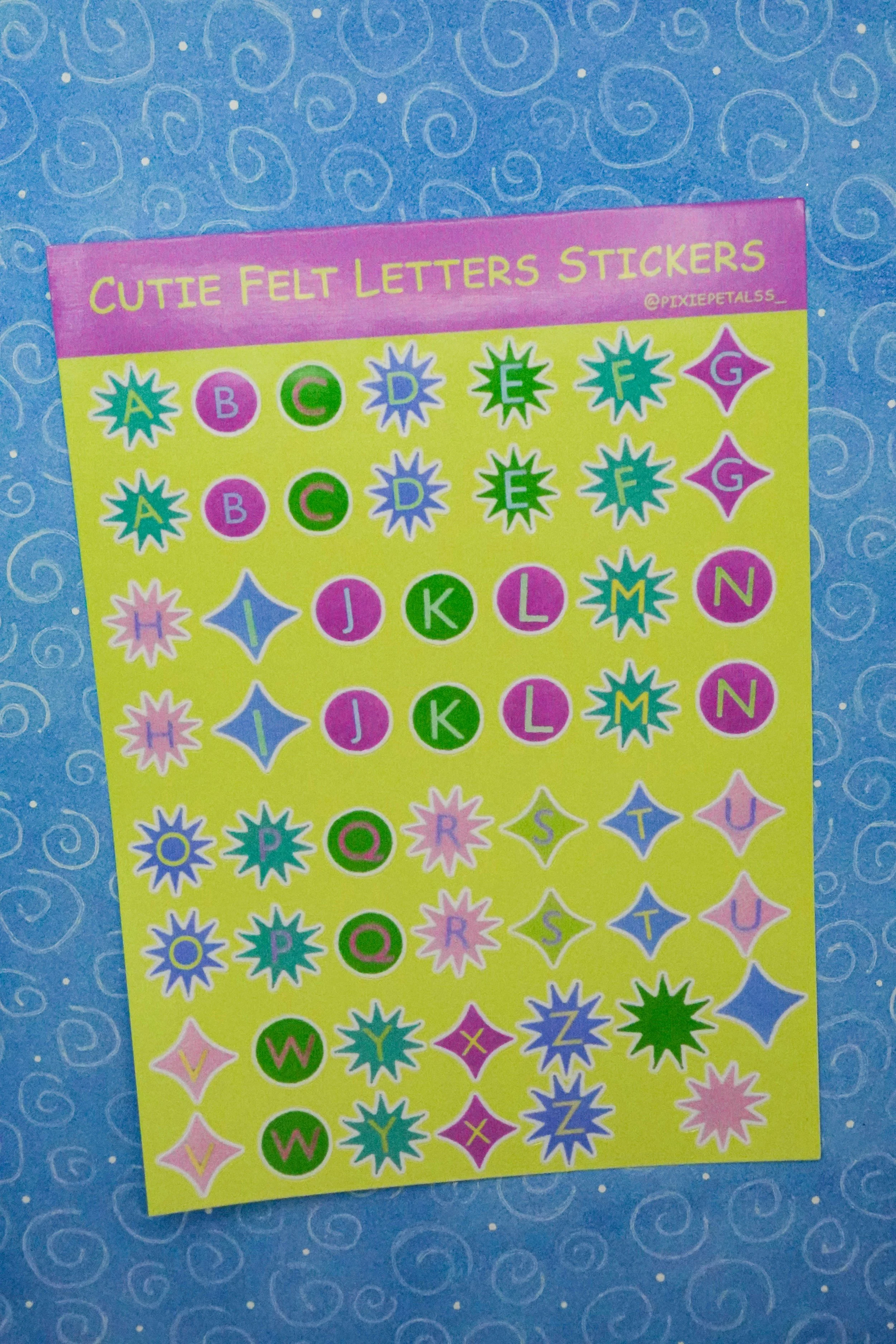 Cutie Felt Letters Sticker Sheet
