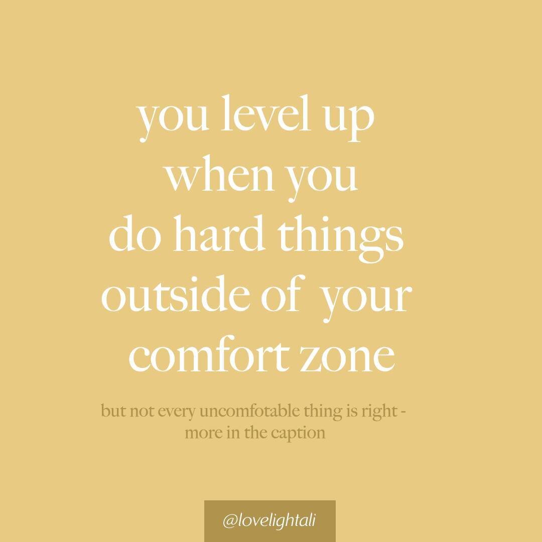 I used to hate hearing &quot;life begins outside of your comfort zone&quot;, but it was really that it was being said about the wrong situations.⁠
⁠
If you look at what's on the other side of the discomfort - look at who you'll be, what skills you'll