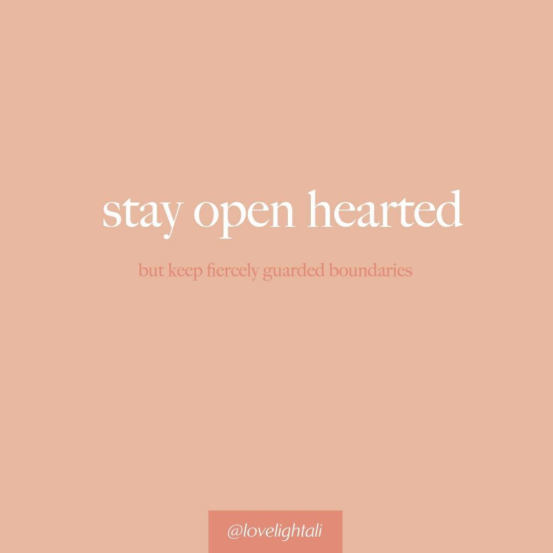 I'm not sure if this was modeled when I was growing up in the 80s and 90s, so figuring this balance out took me a long time. Open hearted wasn't a problem - it was boundaries. I pick up on energy and if I'm not careful, I get bogged down by it. ⁠
⁠
#