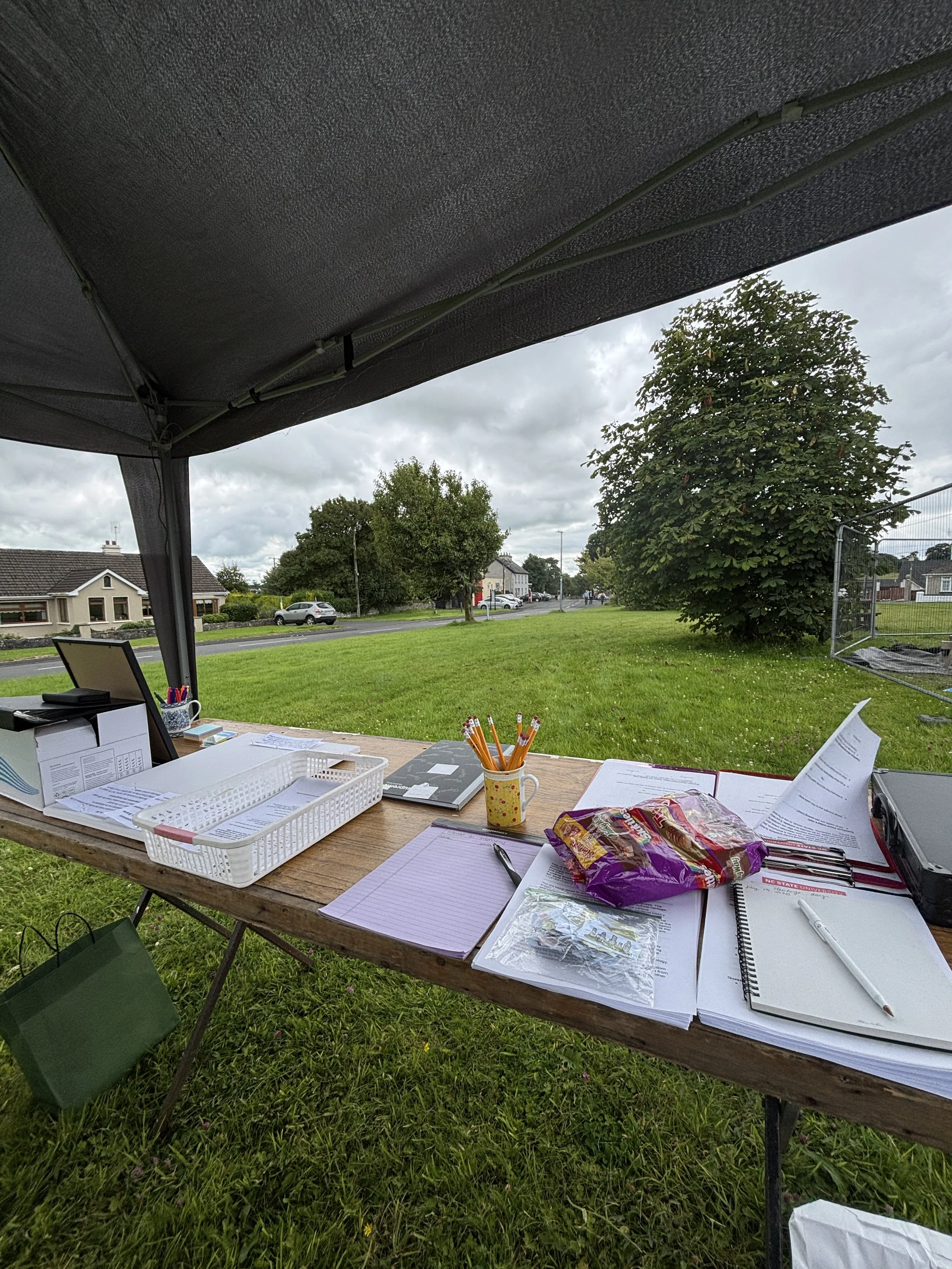 Tabling at Ballintubber Castle as part of the Ballintubber Heritage Weekend in Summer 2025. 