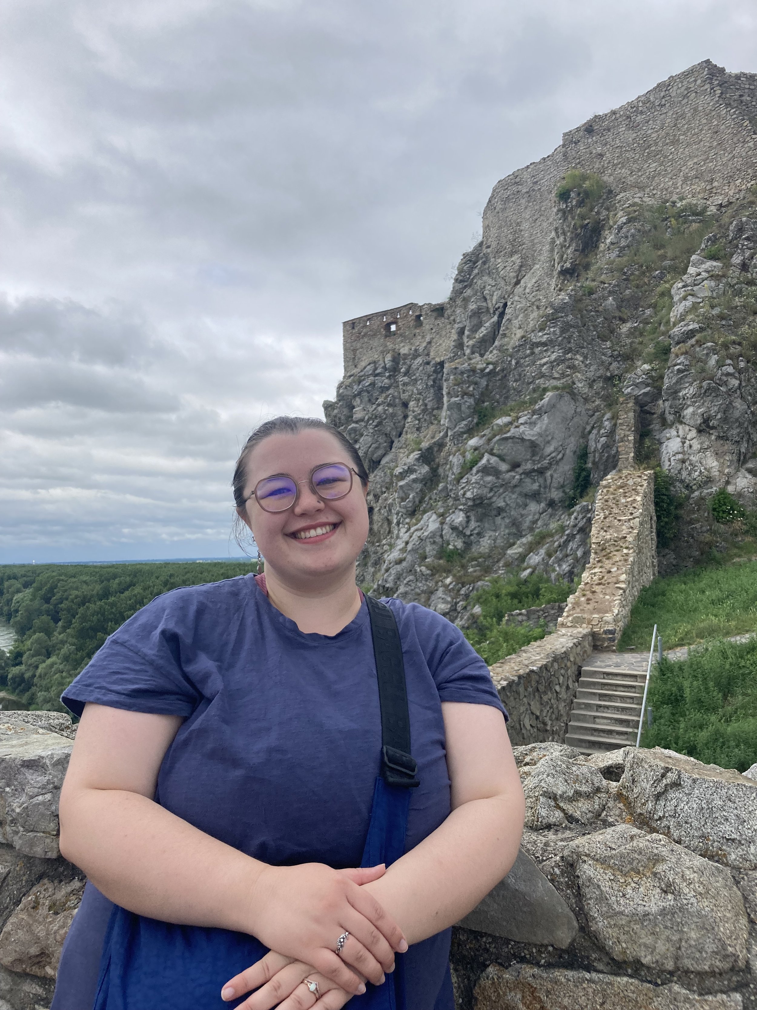 Wendy at Devín Castle, Slovakia in 2023.