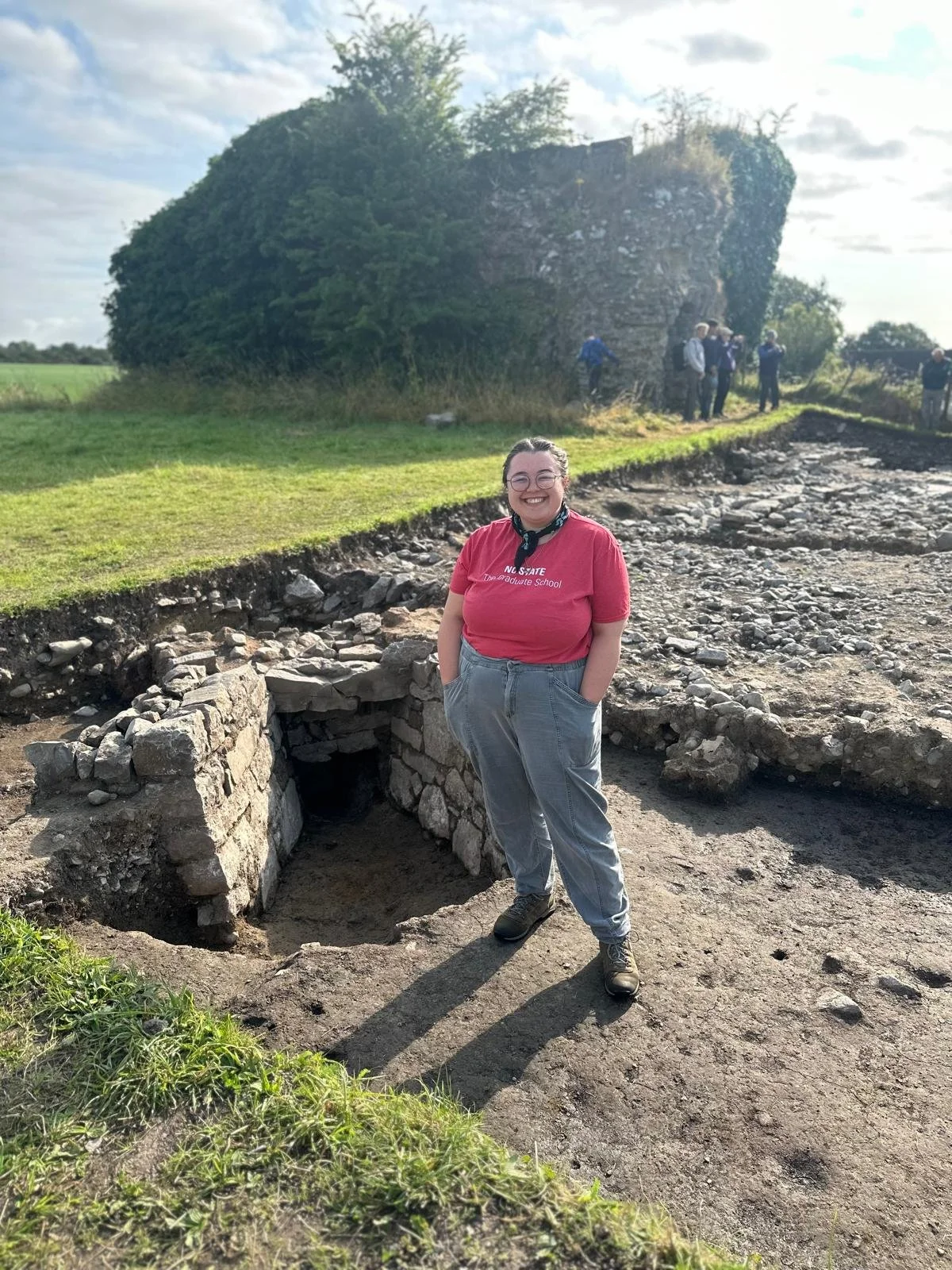 Wendy at the excavation of Ballintober Castle, 2024. 