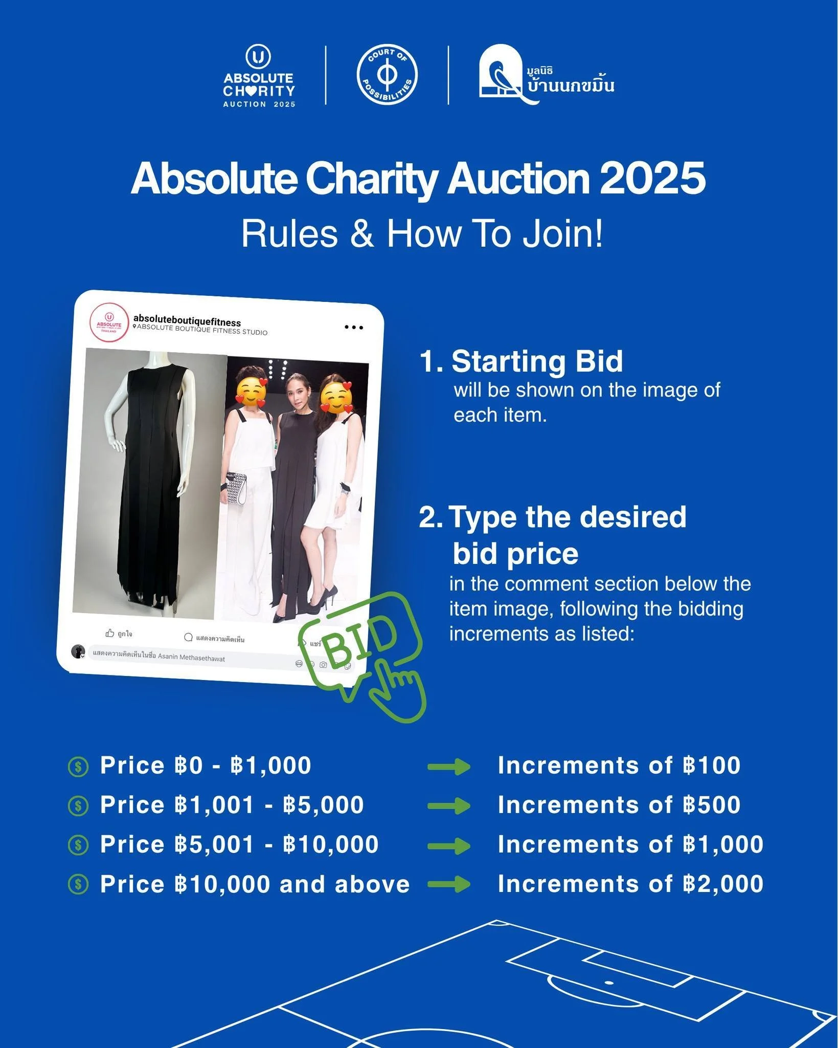 Your Bid Builds Their Game! Let&rsquo;s join us and find out how to bid! 📣 ชวนสมาชิก Absolute และผู้ที่สนใจอยากร่วมทำบุญกับเรา มาดูกติกาและวิธีการประมูลที่โพสต์นี้ได้เลย 

Absolute และ Court of Possibilities ขอเชิญคุณมาร่วม Absolute Charity Auction 