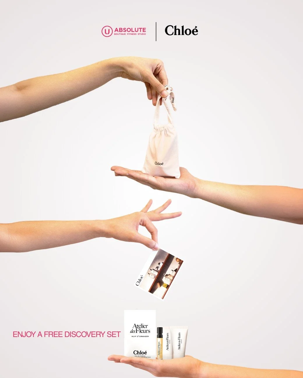 สิทธิพิเศษ!! สำหรับสมาชิก Absolute เท่านั้น เพียงเปิดแอปโชว์ Absolute ID รับฟรี! Welcome Gift ที่เค้าน์เตอร์ Chole ของมีจำนวนจำกัด!! อย่าช้า

🎁 รับฟรี Fragrance 4ml. จำนวน 3 ชิ้น เฉพาะสาขา Siam Paragon, Emsphere, Central Ladprao และ Central Park
🎁 