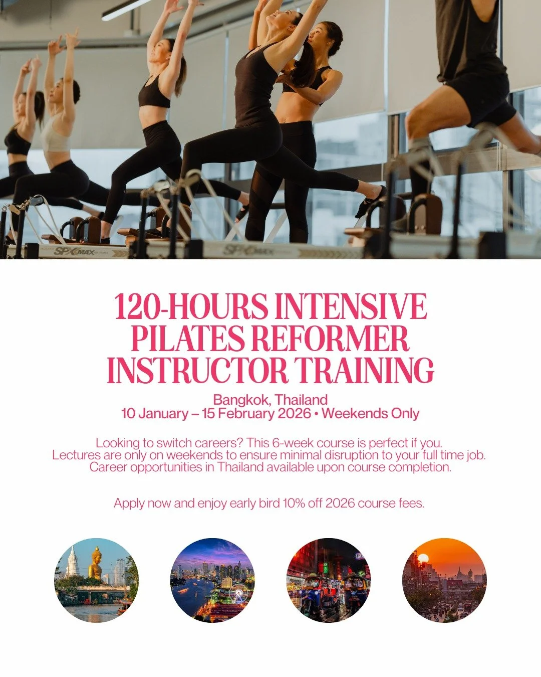 Last chance to lock in. Become a certified Pilates Reformer Instructor 💪🏼 Apply now and enjoy early bird 10% off course fees ✨

Bangkok &bull; 10 Jan to 15 Feb &bull; Weekends Only

WhatsApp +65 8921 5965 or chat with us on LINE ID: @absoluteacadem