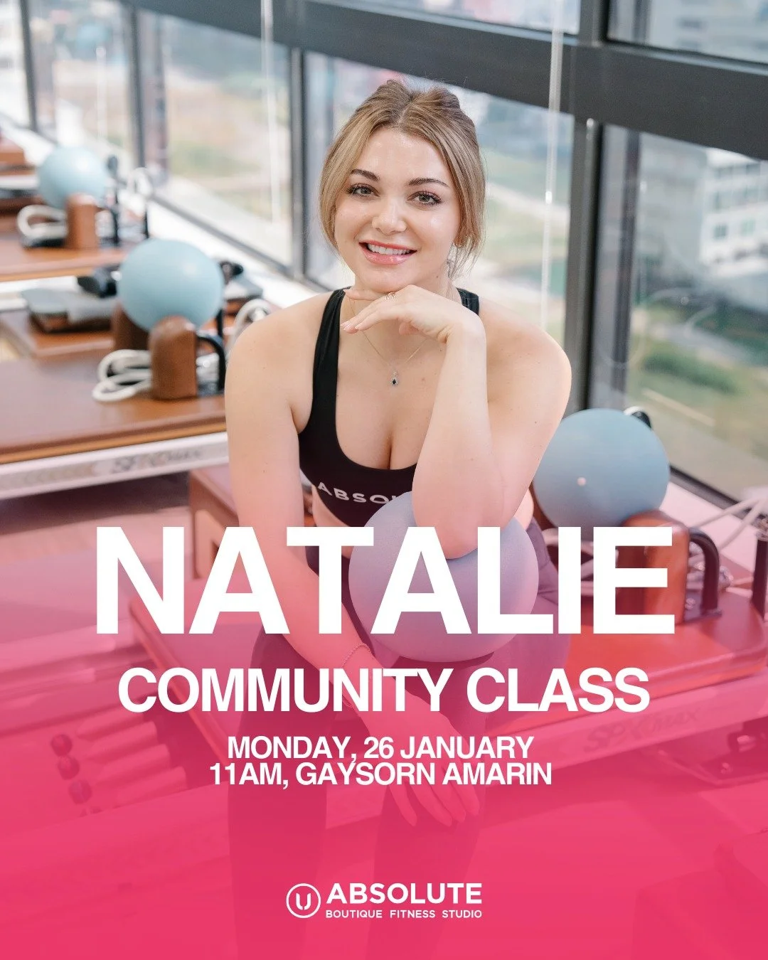 🎉 Our newest addition to the ABSOLUTE instructor family

ยินดีต้อนรับ ครู Natalie สู่ Absolute Pilates team!
มาเข้าคลาสแรกของครู Natalie เพื่อเพิ่มความยืดหยุ่น
เสริมความแข็งแรงให้ร่างกายกัน!

📱 เข้าร่วมคลาสฟรี .. รีบจองด่วนก่อนเต็ม! 👍
วันจันทร์ที่