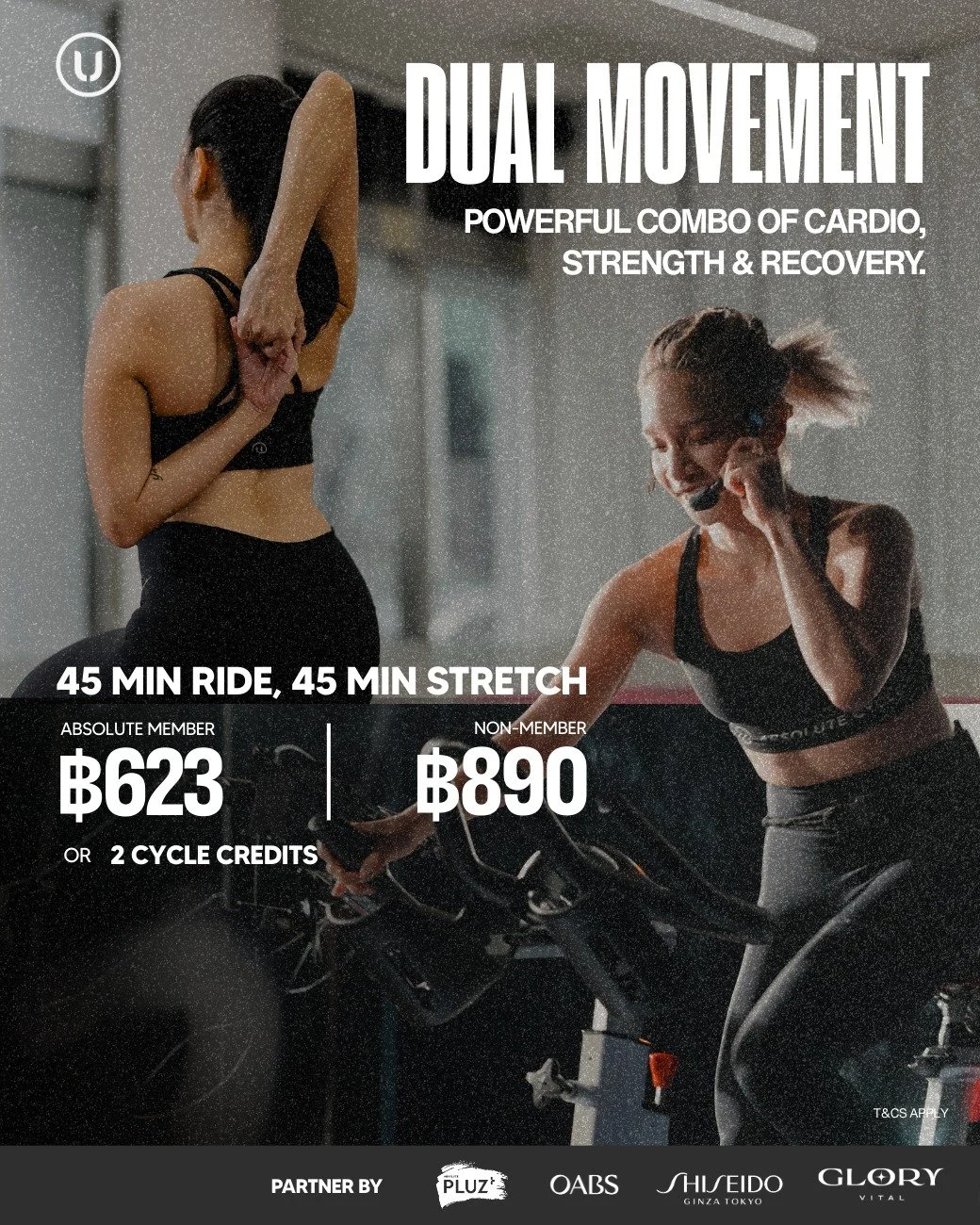 Book now for special class!! Dual Movement คลาสพิเศษที่สายปั่นห้ามพลาด! เบิร์นให้สุด แล้วมายืดให้หายเมื่อย พร้อมสร้างความแข็งแรงให้ร่างกายมากกว่าเดิม!

🚴 Rhythm cycling 45 mins &amp; 🧘 Yoga 45 mins
คลาสที่ออกแบบให้คุณได้ออกกำลังกายทั้งคาร์ดิโอและสร