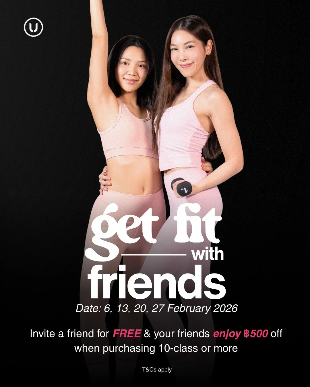 Spread the Love &amp; Get rewarded 💕 พาคนที่คุณรักมาออกกำลังกายฟรี! เลือกคลาสที่ชอบกับคนที่คุณรัก หุ่นดีไปด้วยกันรับวาเลนไทน์นี้!🌹

✔️ เพื่อนเข้าฟรี! 1 ครั้ง (คลาสใดก็ได้)
💌 เพื่อนรับส่วนลดทันที ฿500 เมื่อซื้อแพ็กเกจ
🧑&zwj;🤝&zwj;🧑 สมาชิกรับฟรี!