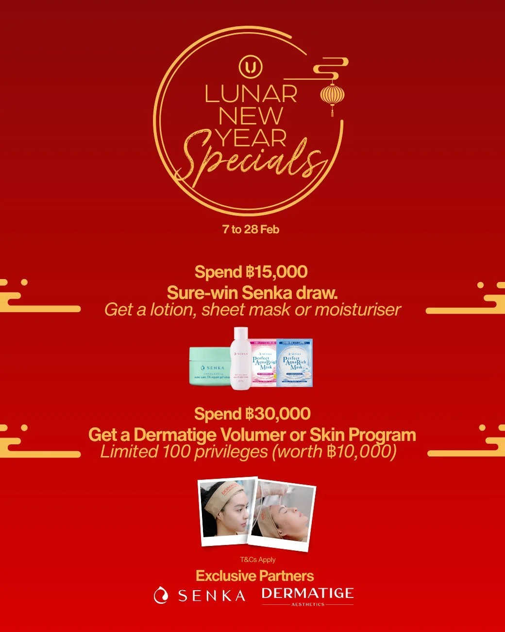 Lunar New Year Specials ซื้อก่อน 🎊 รับอั่งเปาของขวัญเพิ่มคุ้ม 3 ต่อ! ทันทีจาก Senka และ Dermatige program แพ็กเกจเริ่มต้นเพียง ฿327/คลาส 

🎁 ต่อที่ 1 รับสิทธิ์จุ่มของขวัญจาก Senka มูลค่ากว่า ฿499 
💌 ต่อที่ 2 รับเพิ่ม Volumer หรือ Skin program จาก 