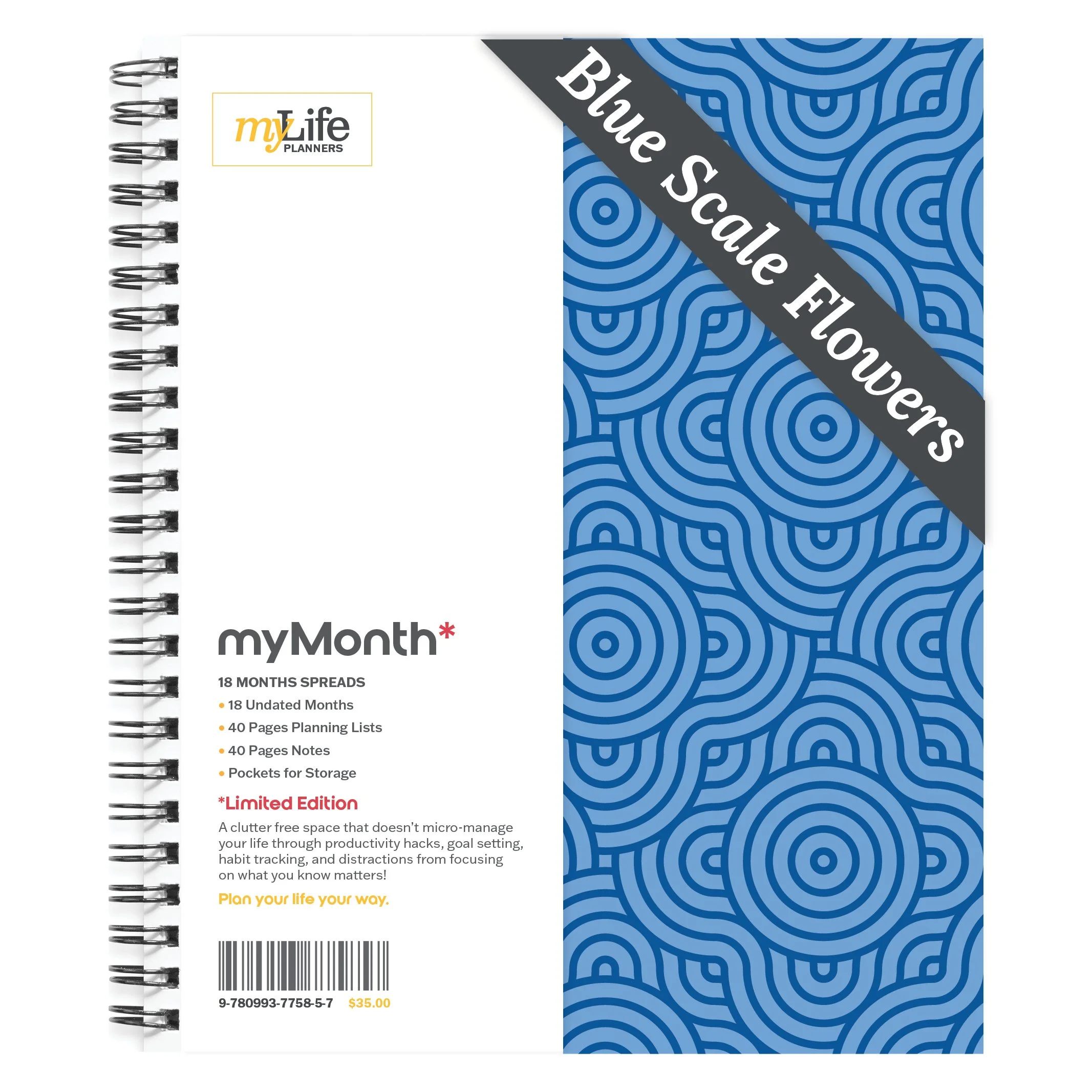 myMonth: Blue Scale Flowers