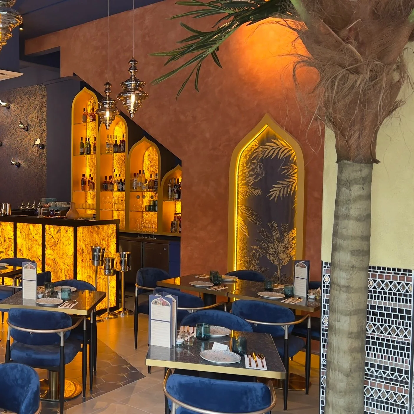 Tajine Mediterranean Tapas and Cocktails Interior Golden Light great for instagram