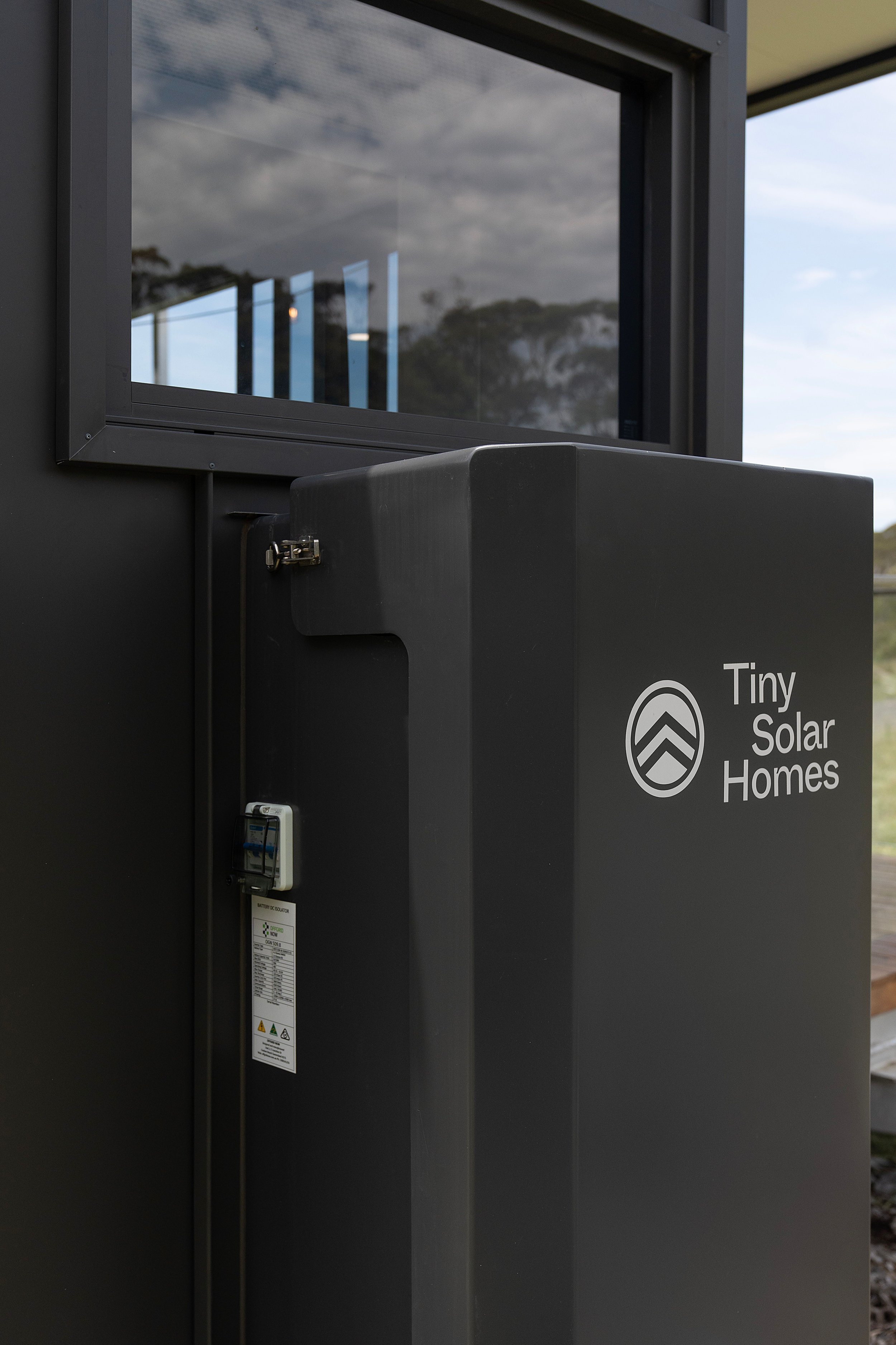 solar box, off grid, tiny solar home, tiny house, eco home, caravan, down sizing, small home, wooden deck, heathcote, sydney, nsw