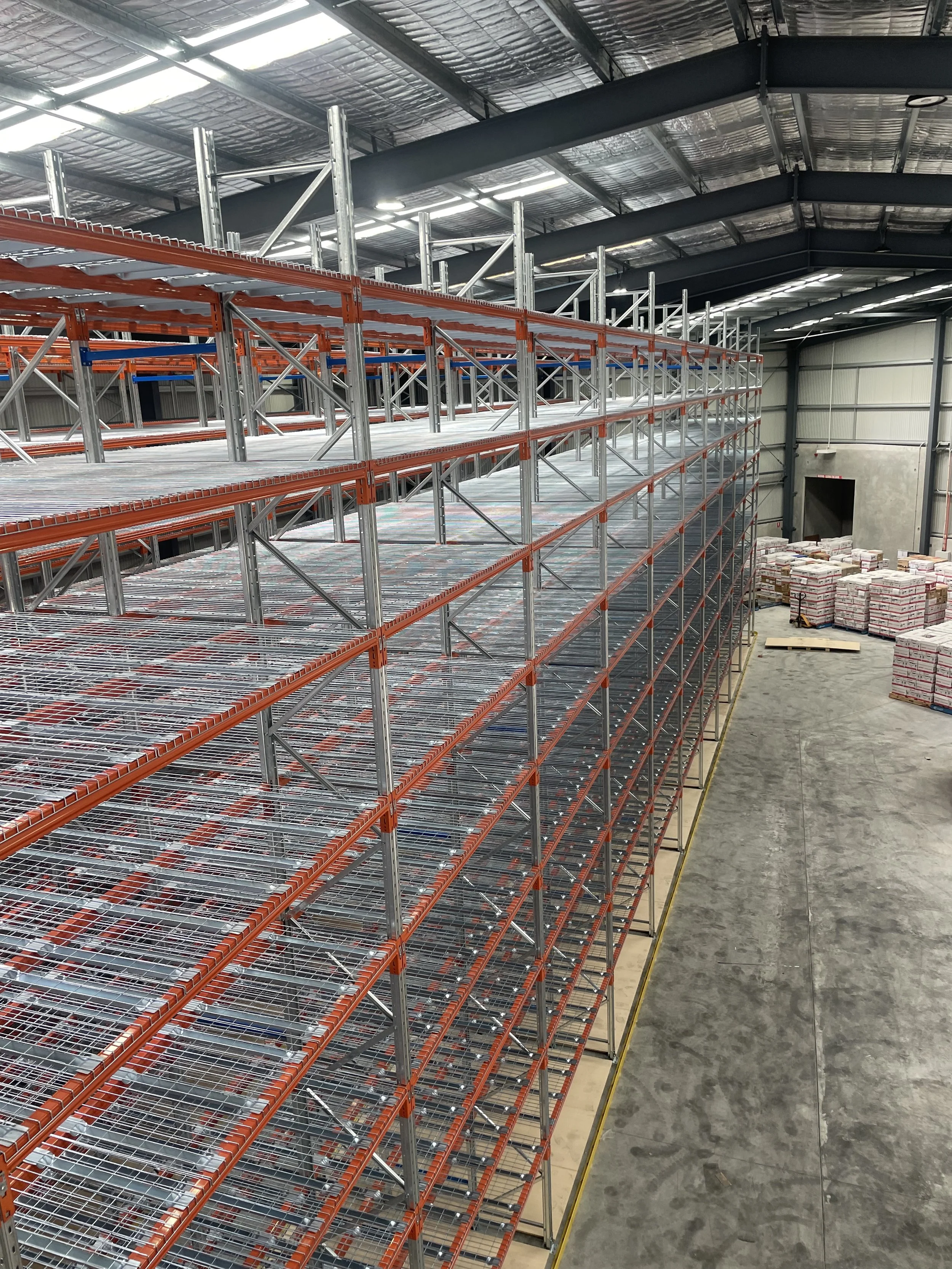 Warehouse racking for storage installation
