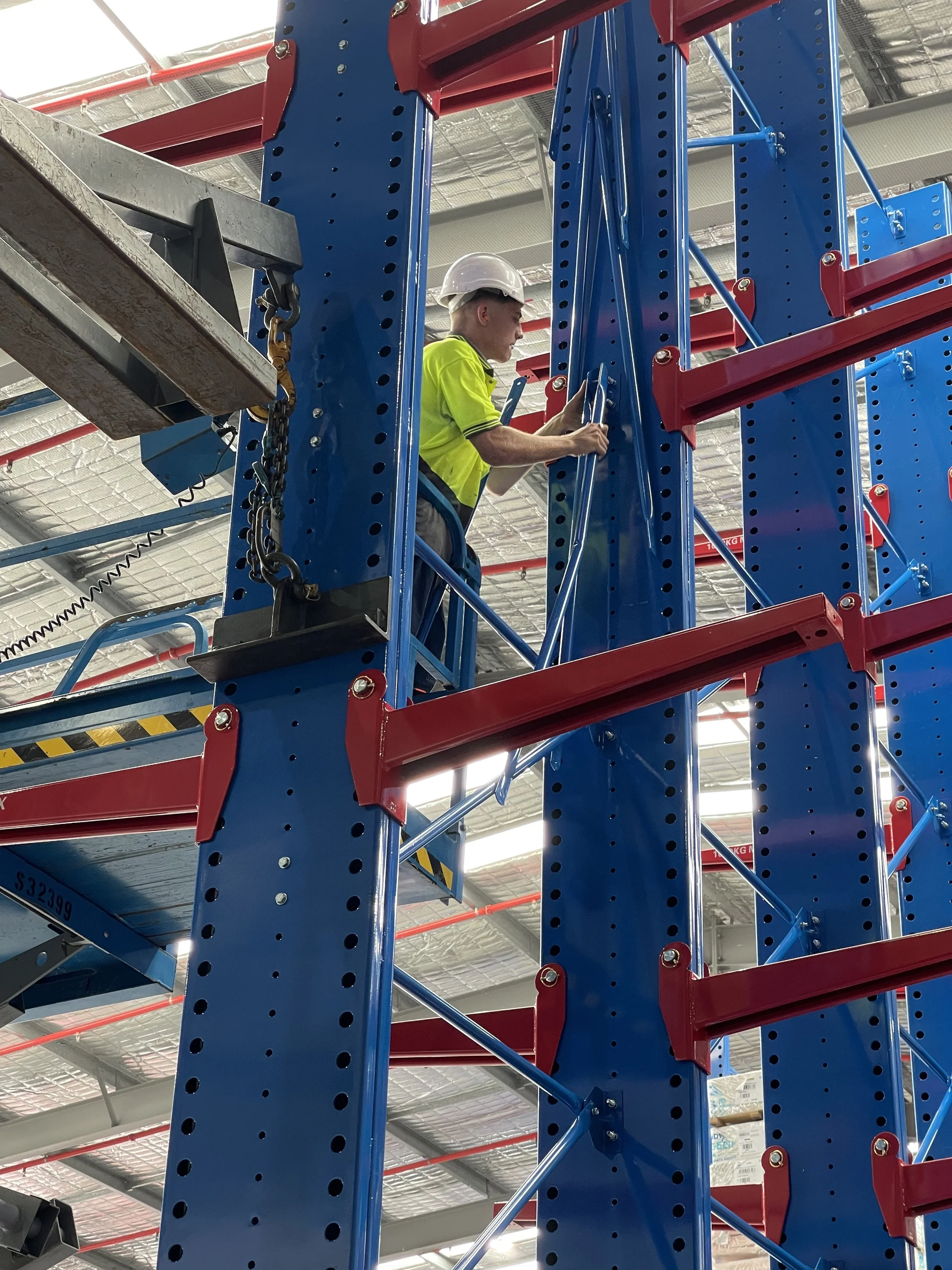 Cantilever racking installation