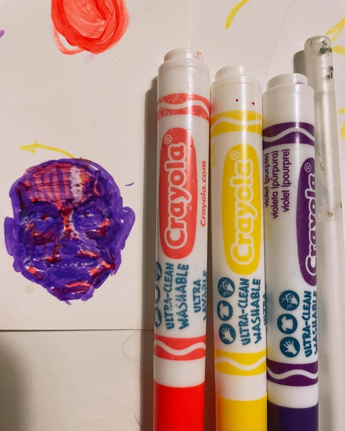 Final submission for the Crayola art down. A man I hope not to see in my dreams tonight.