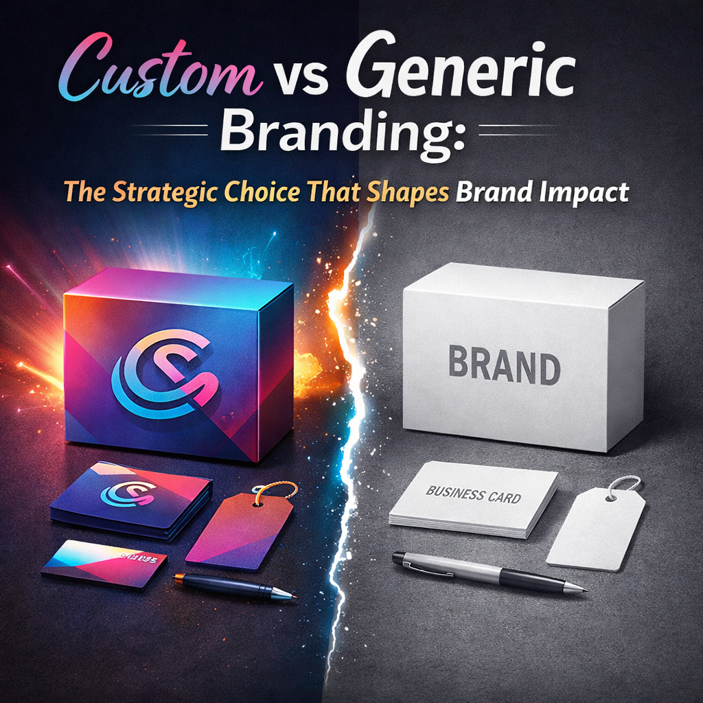 Custom  vs Generic Branding: The Strategic Choice That Shapes Brand Impact