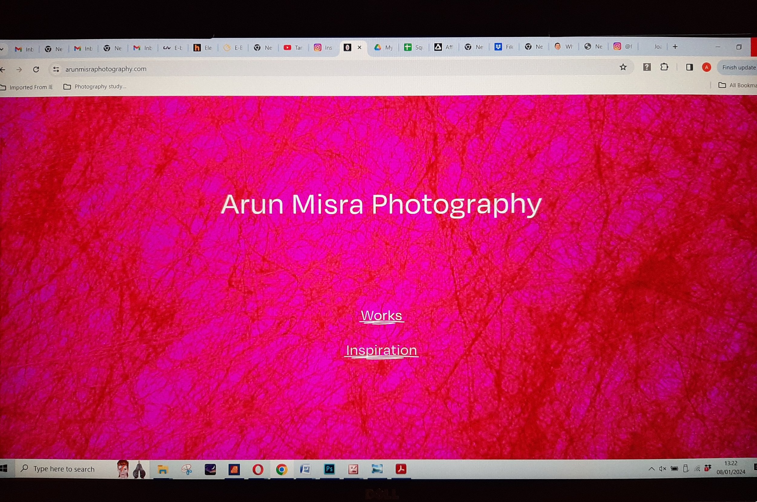 Arunmisraphotography.com - screen shot of landing page.jpg