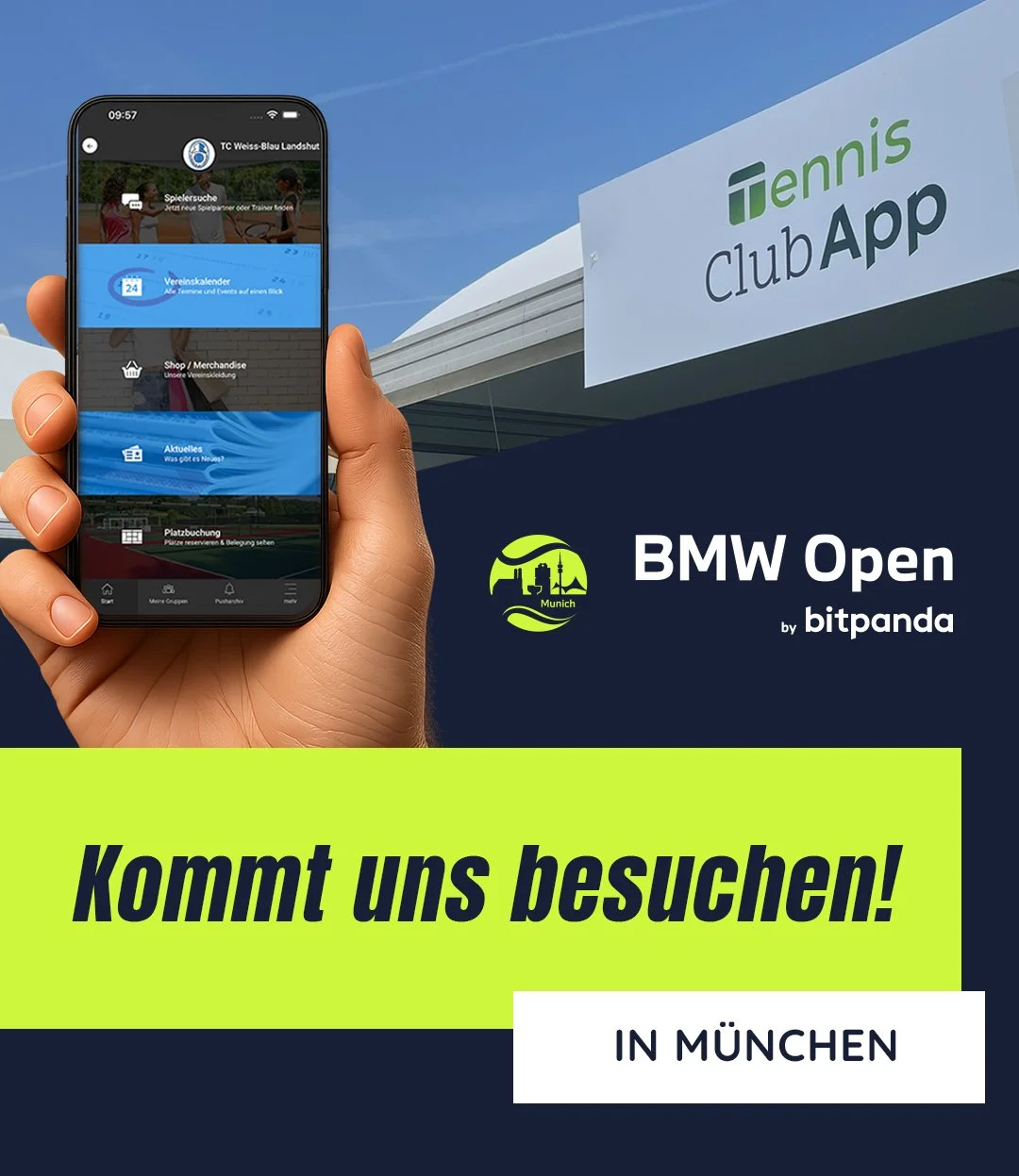 Besucht uns bei den BMW Open 🎾