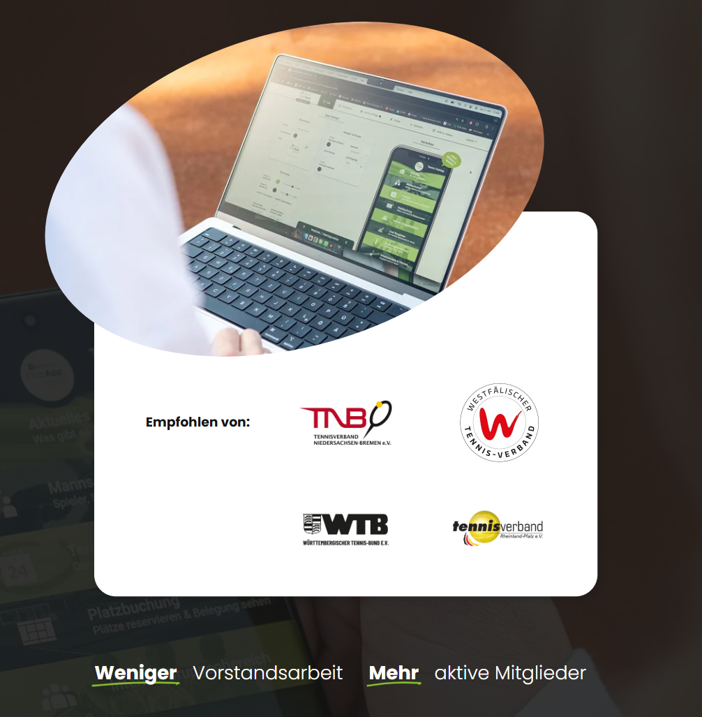 Vier Tennisverbände empfehlen die Tennis ClubApp
