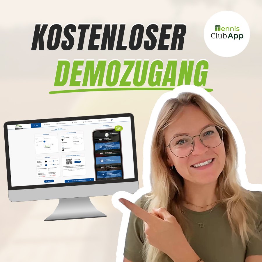Eigene Tennis ClubApp kostenlos testen