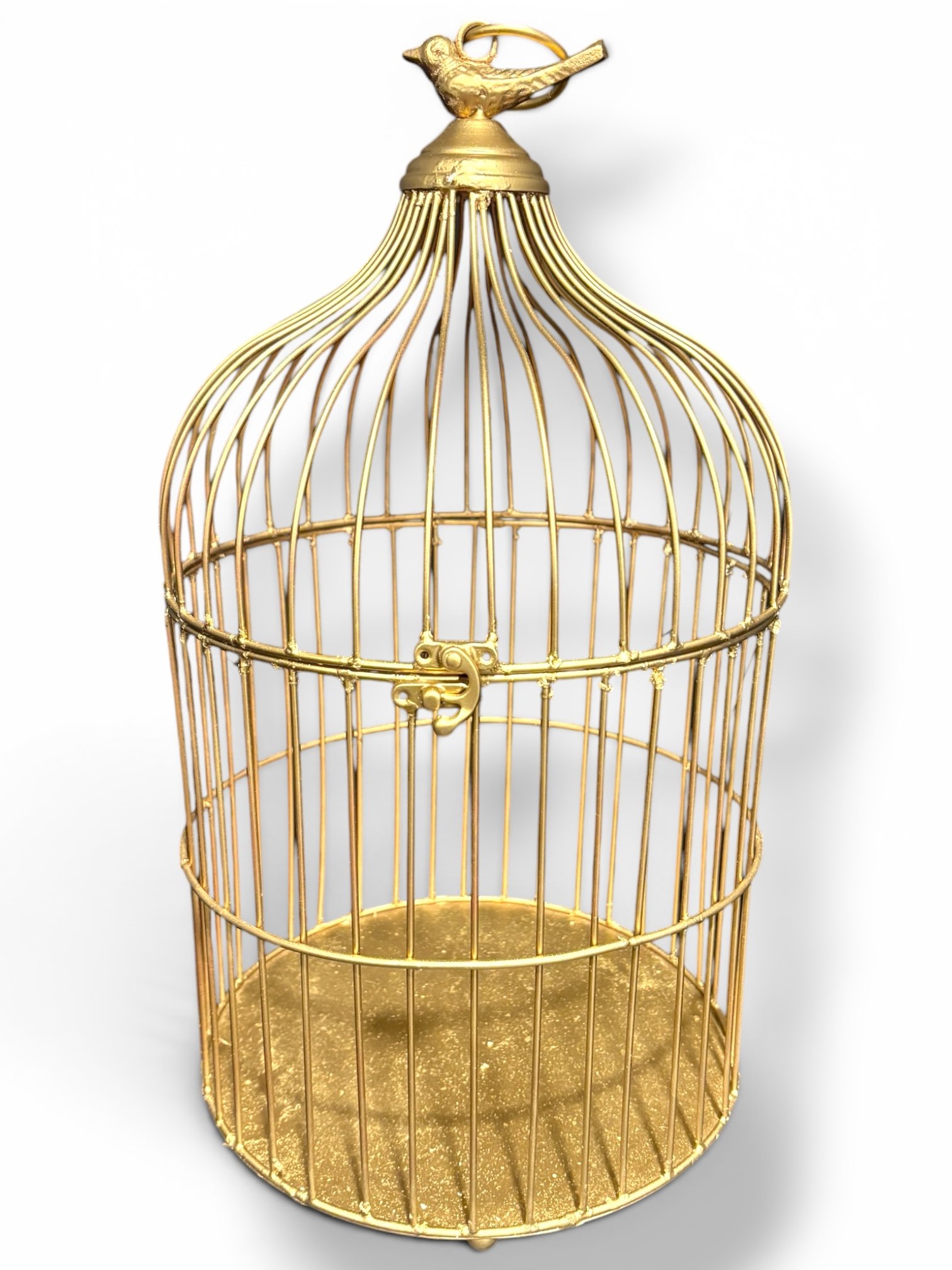Medium Gold Bird Cage for Hire - Height 48cm