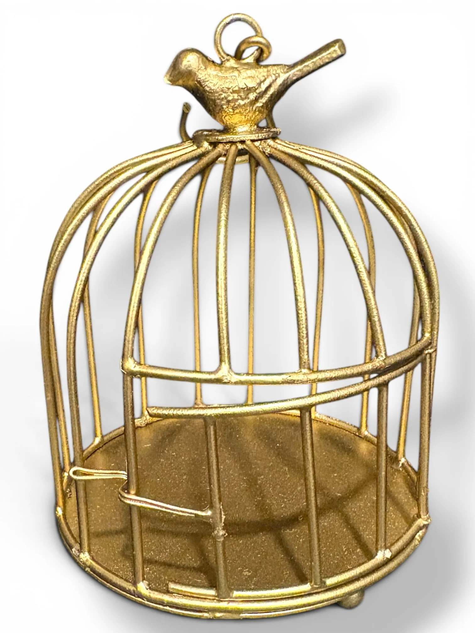 Small Gold Bird Cage for Hire - Height 15cm