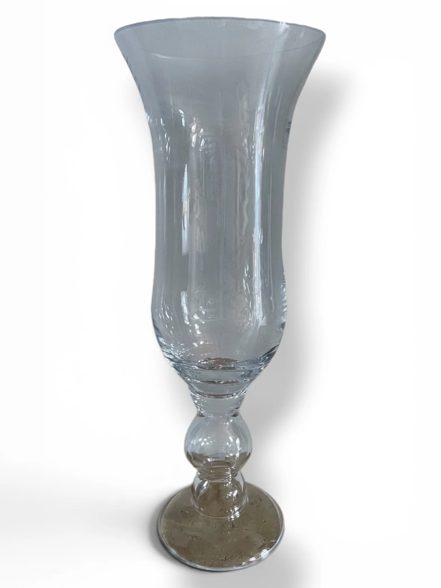 Clear Glass Footed Urn Vase - height 50cm