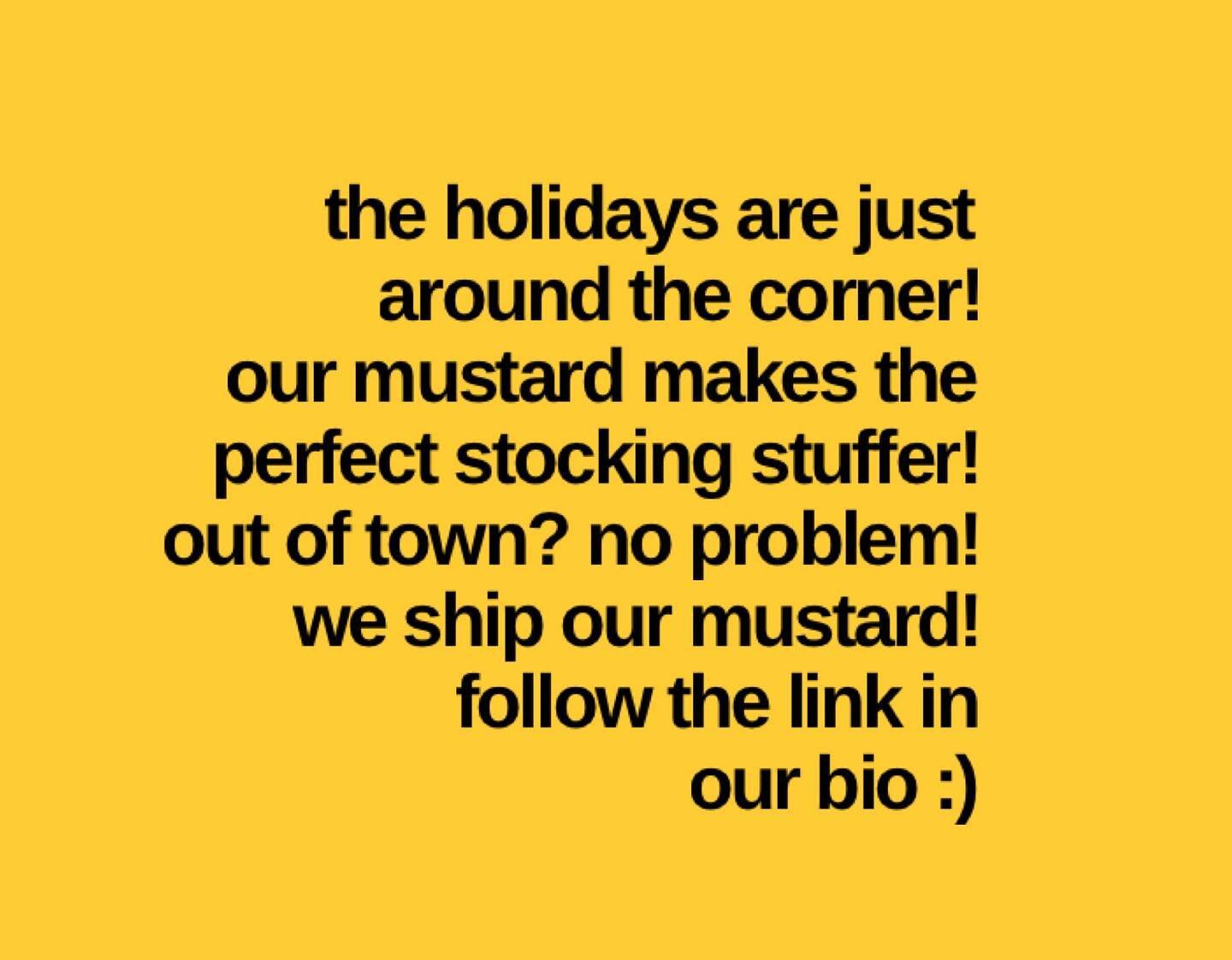our mustard jars fit beautifully in any stocking&hellip; we&rsquo;ve been told santa&rsquo;s reindeers like to dip carrots in it too! support local this holiday season💛