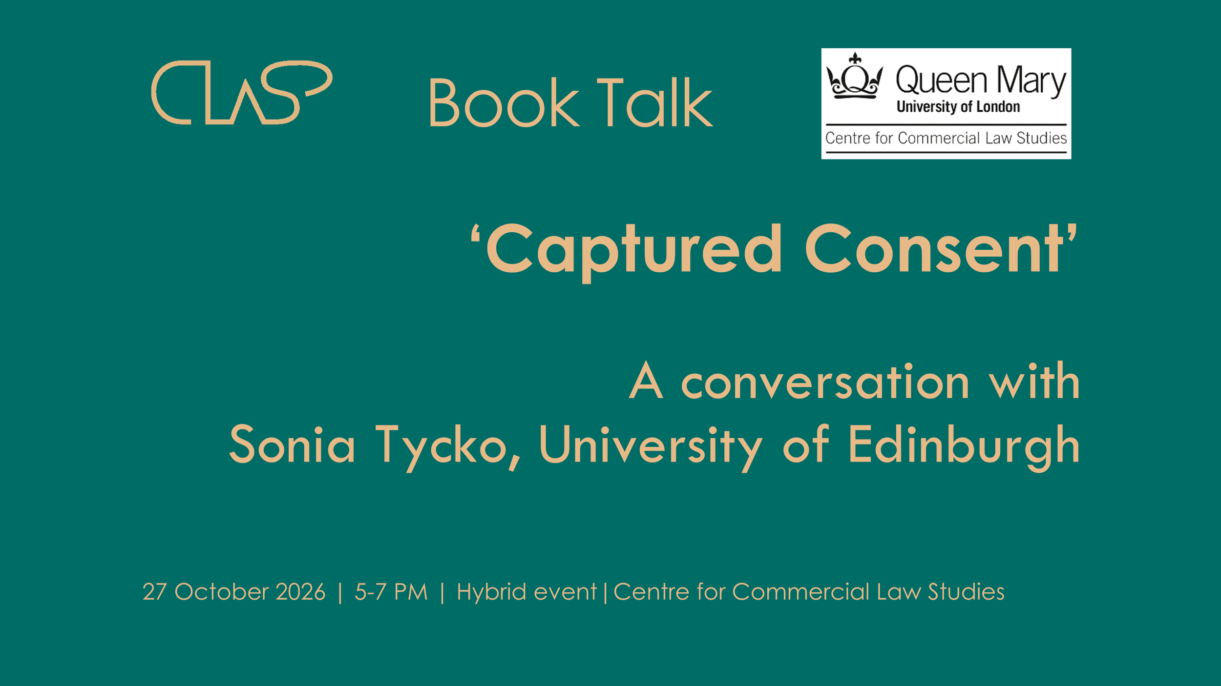 Book Launch: Captured Consent. A conversation with Sonia Tycko