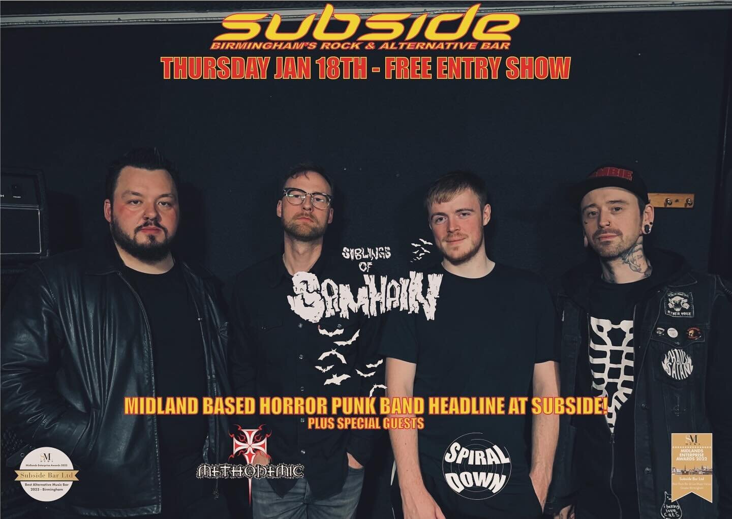 New gig alert!
We will be playing subside on the 18th Jan with @siblingsofsamhain and @spiraldown_ukhc so come on down and show your support and it&rsquo;s free! Who doesn&rsquo;t love a freebie
-
-
#gig #livemusic #birmingham #subside #concert #bass