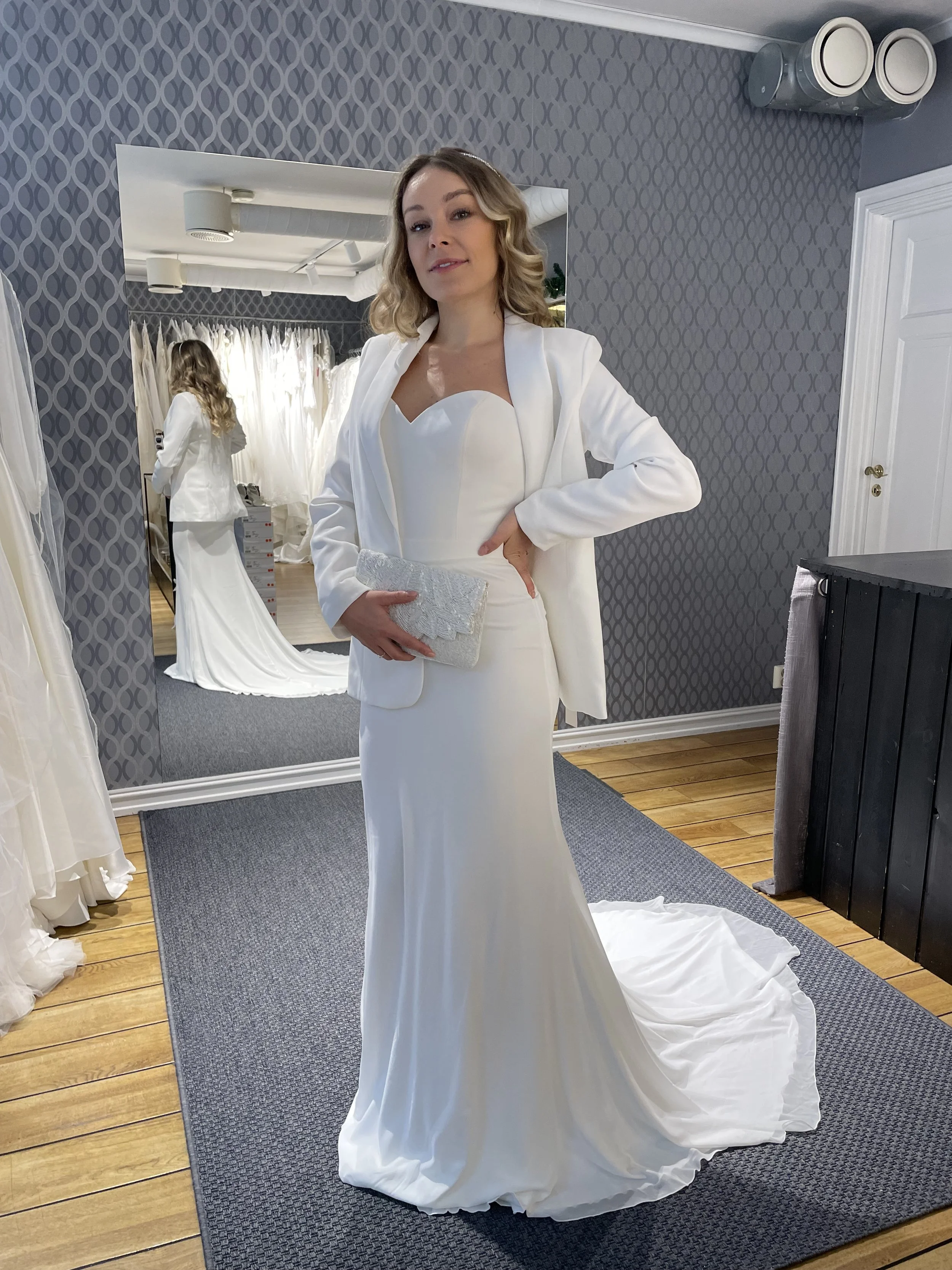 Elegant brudejakke str. 36 (E485)