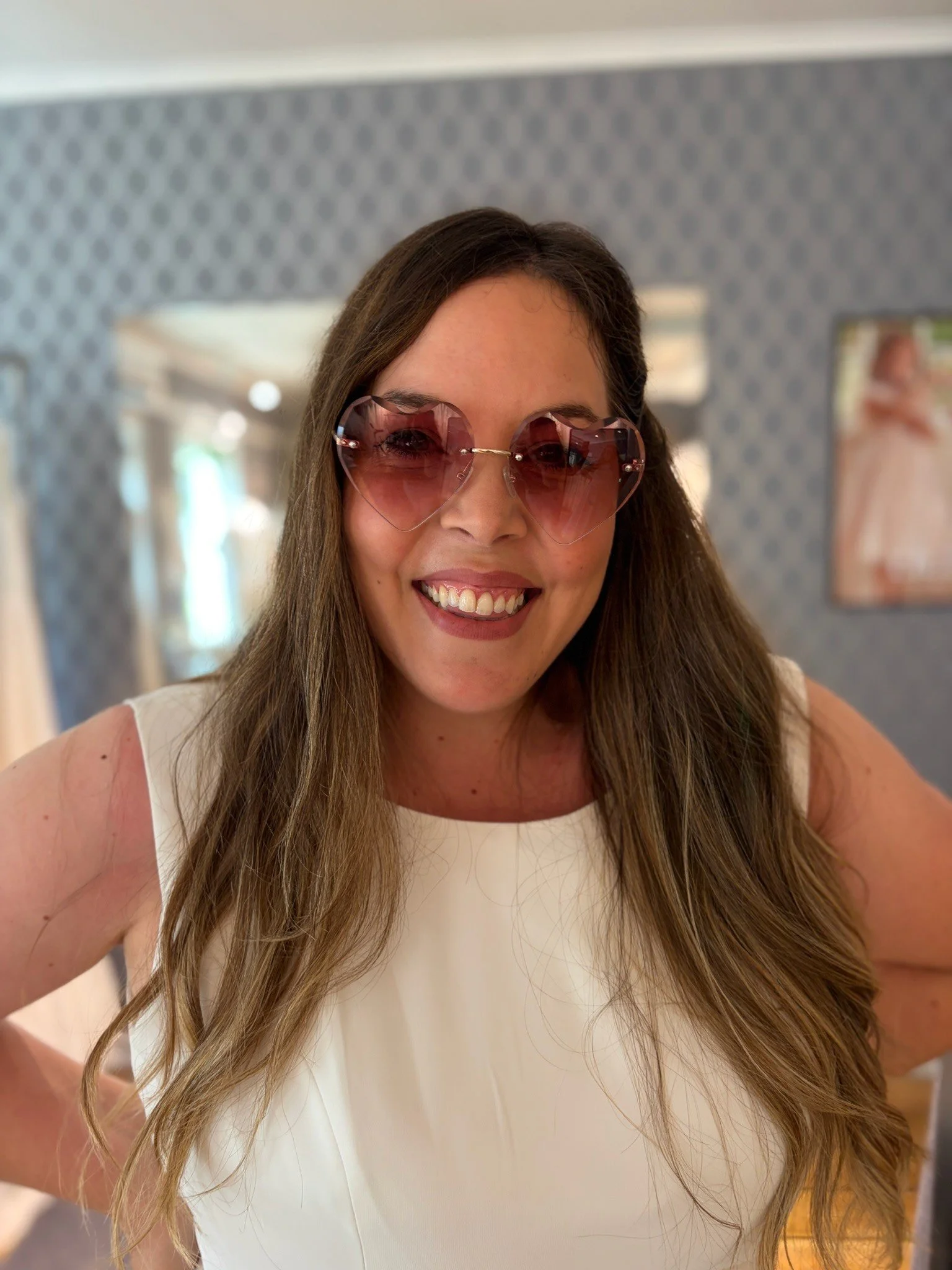Hjerteformet solbrille til bruden